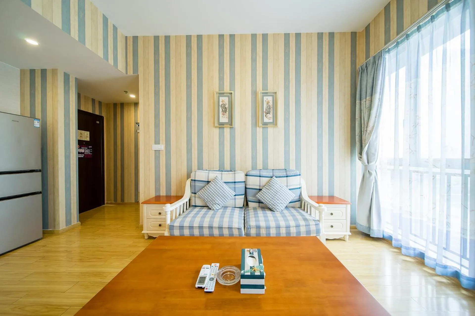 Seating area, Bed in Guangzhou Laiste ApartHotel Science City Greenland Central Plaza Branch - Free Shuttle Bus to Canton Fair Complex During Canton Fair Period