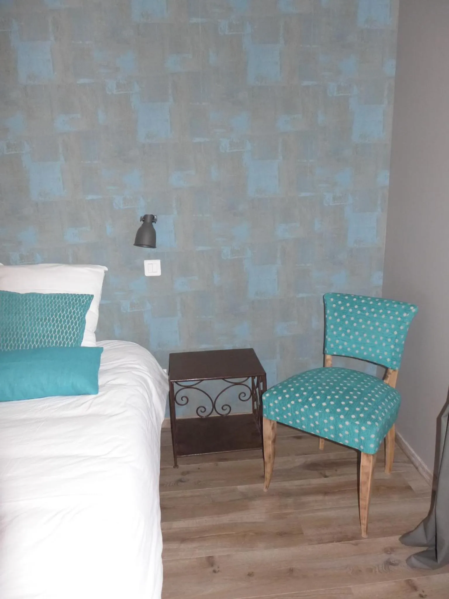 Decorative detail, Bed in Le Moulin de Saint-Julien