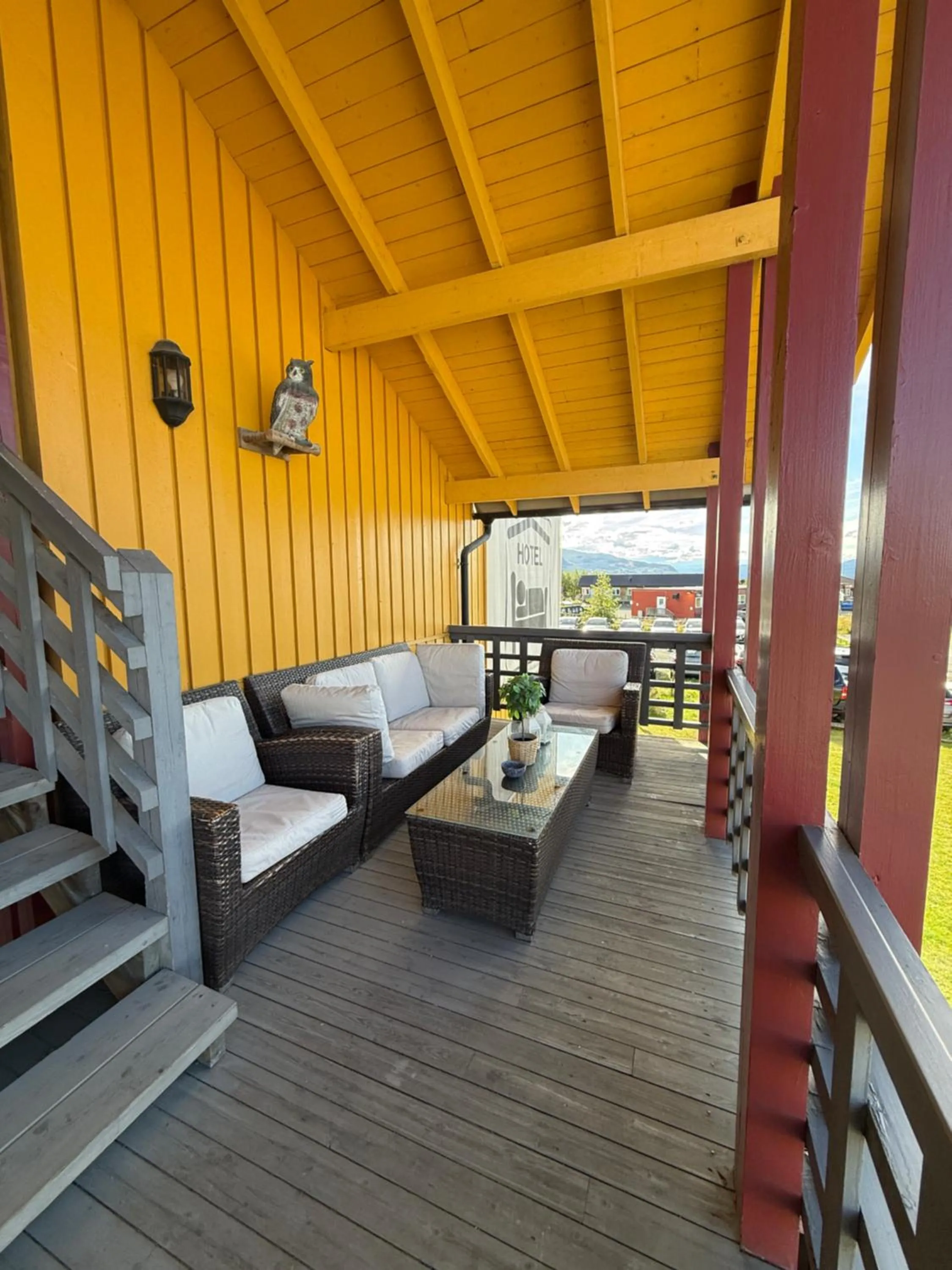 Patio in Sandmoen Bed & Breakfast, Free Parking