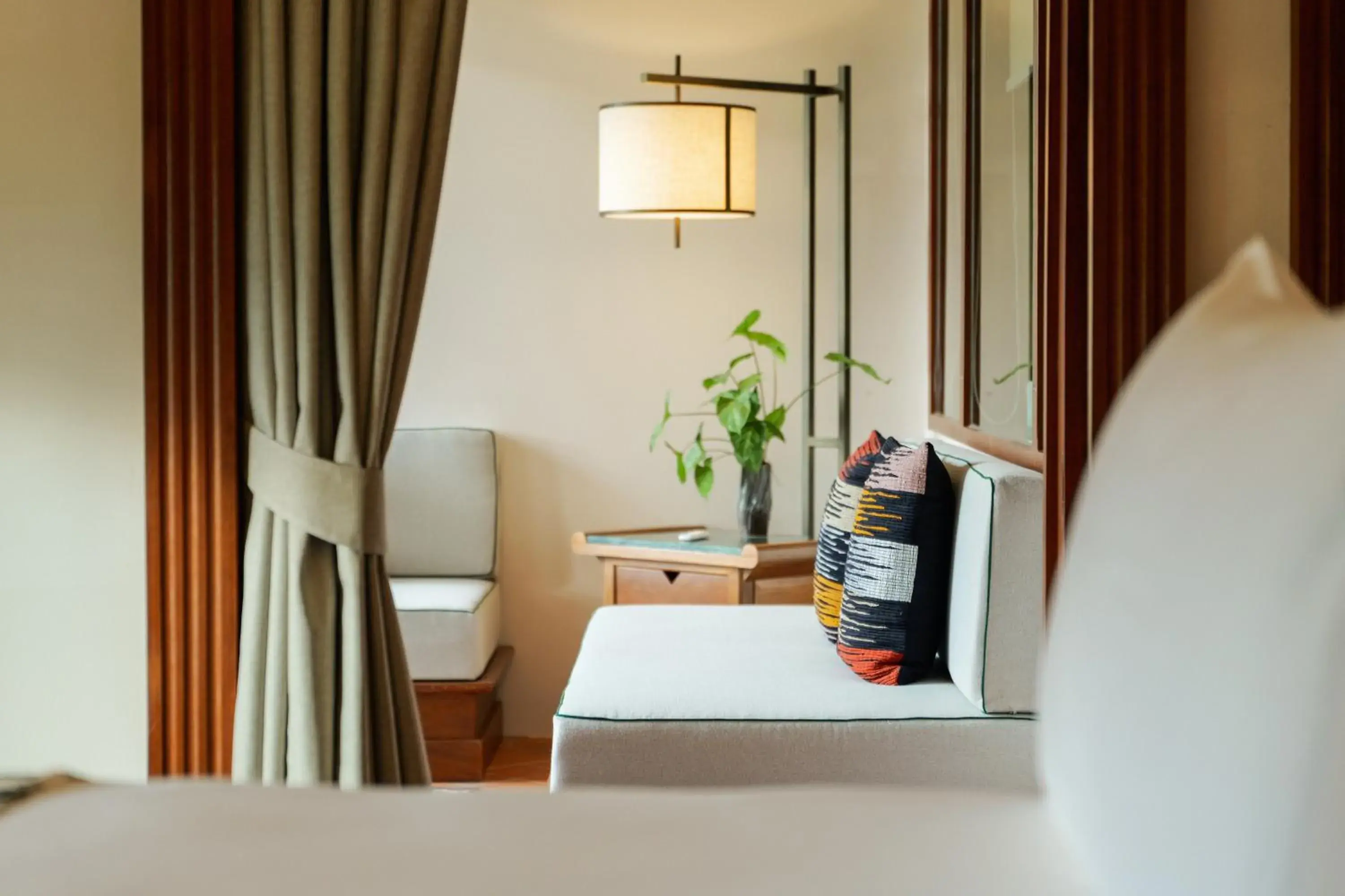 Seating area, Bed in La Résidence Phou Vao Seating area, Bed in La Résidence Phou Vao