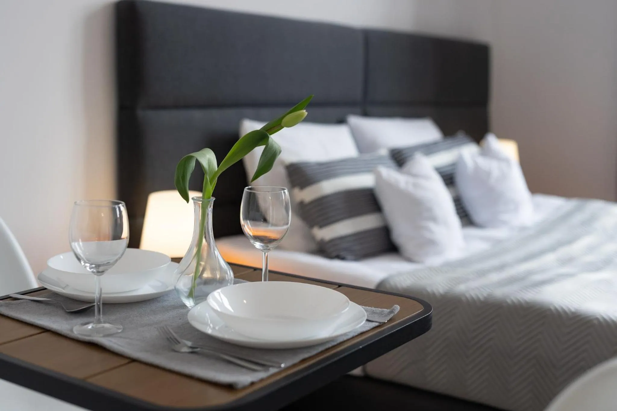 Bed in Apartamenty Bałtyckie - Grand Baltic - WIFI, Klimatyzacja, Sala Zabaw, Taras wypoczynkowy, centrum Ustki