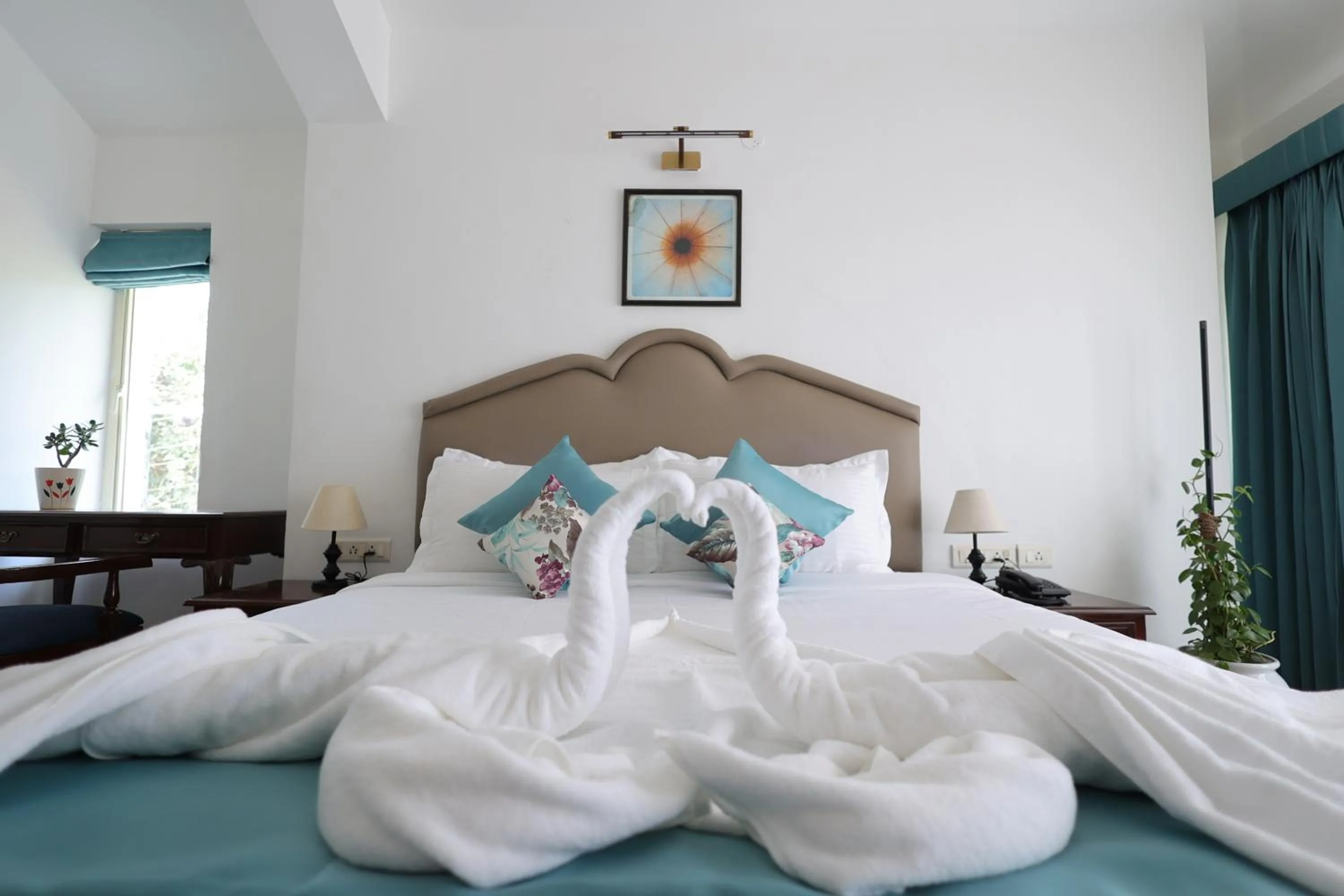 Bed in Casa Ahaana Resort Vagator, By Lavin Hotels