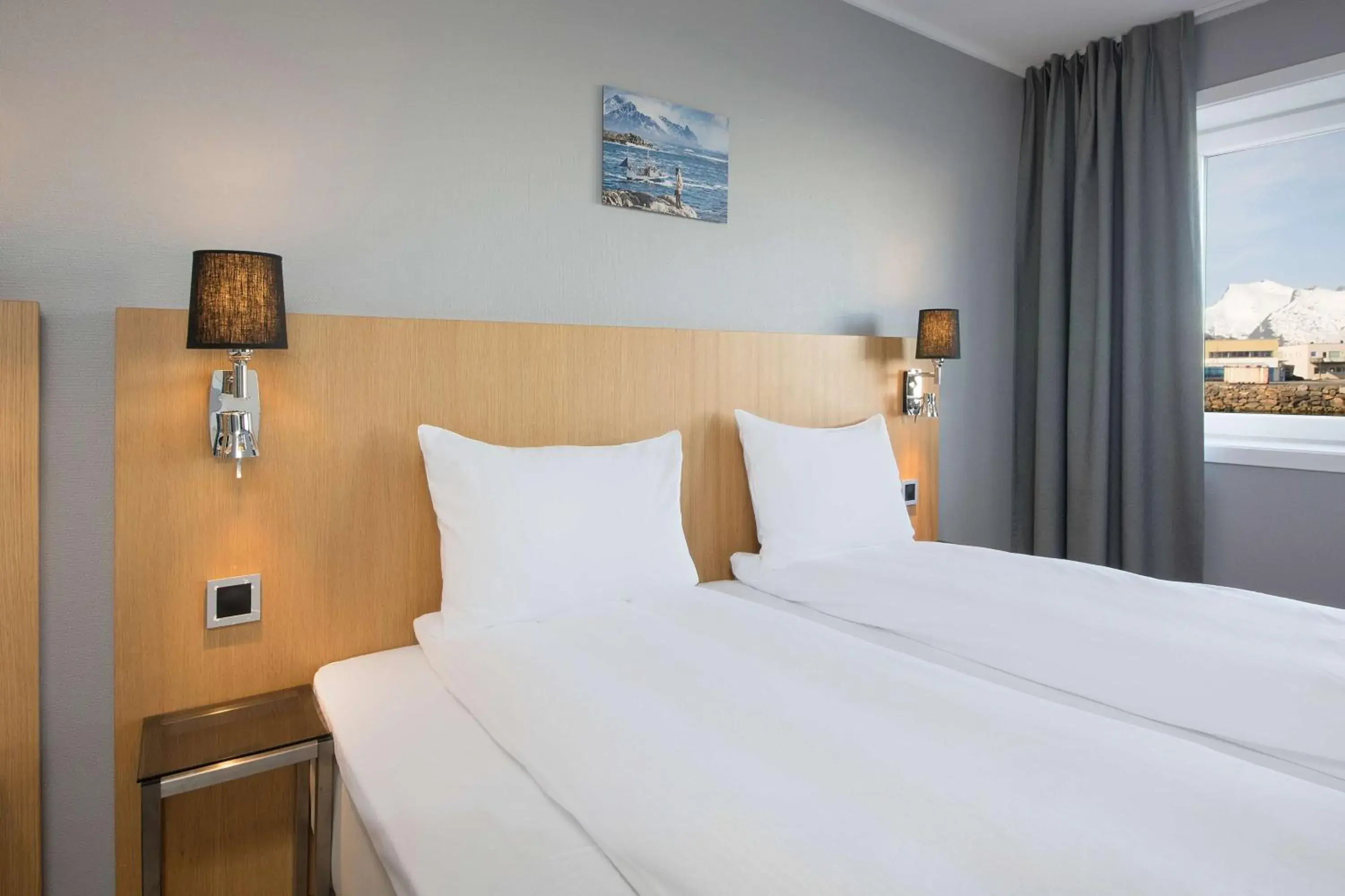 Bedroom, Bed in Scandic Vestfjord Lofoten Bedroom, Bed in Scandic Vestfjord Lofoten