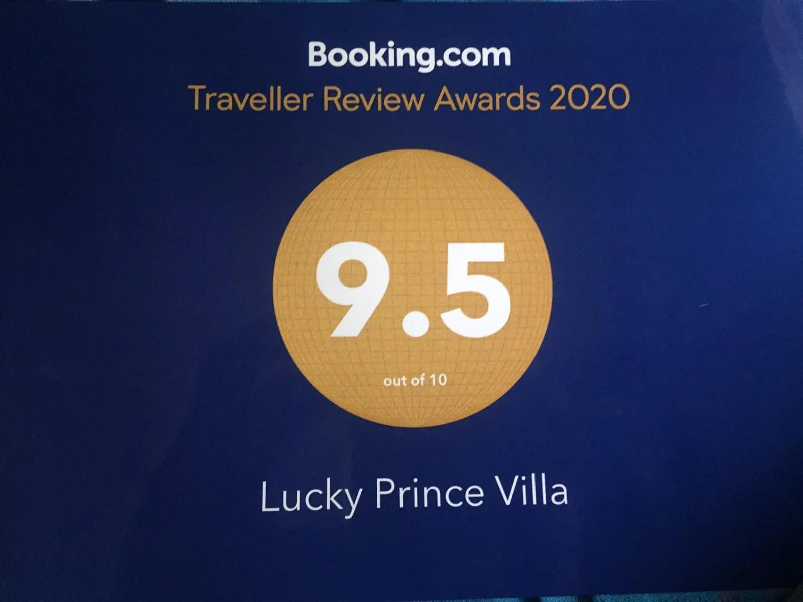 Certificate/Award in Lucky Prince Villa & Ayurveda Wellness