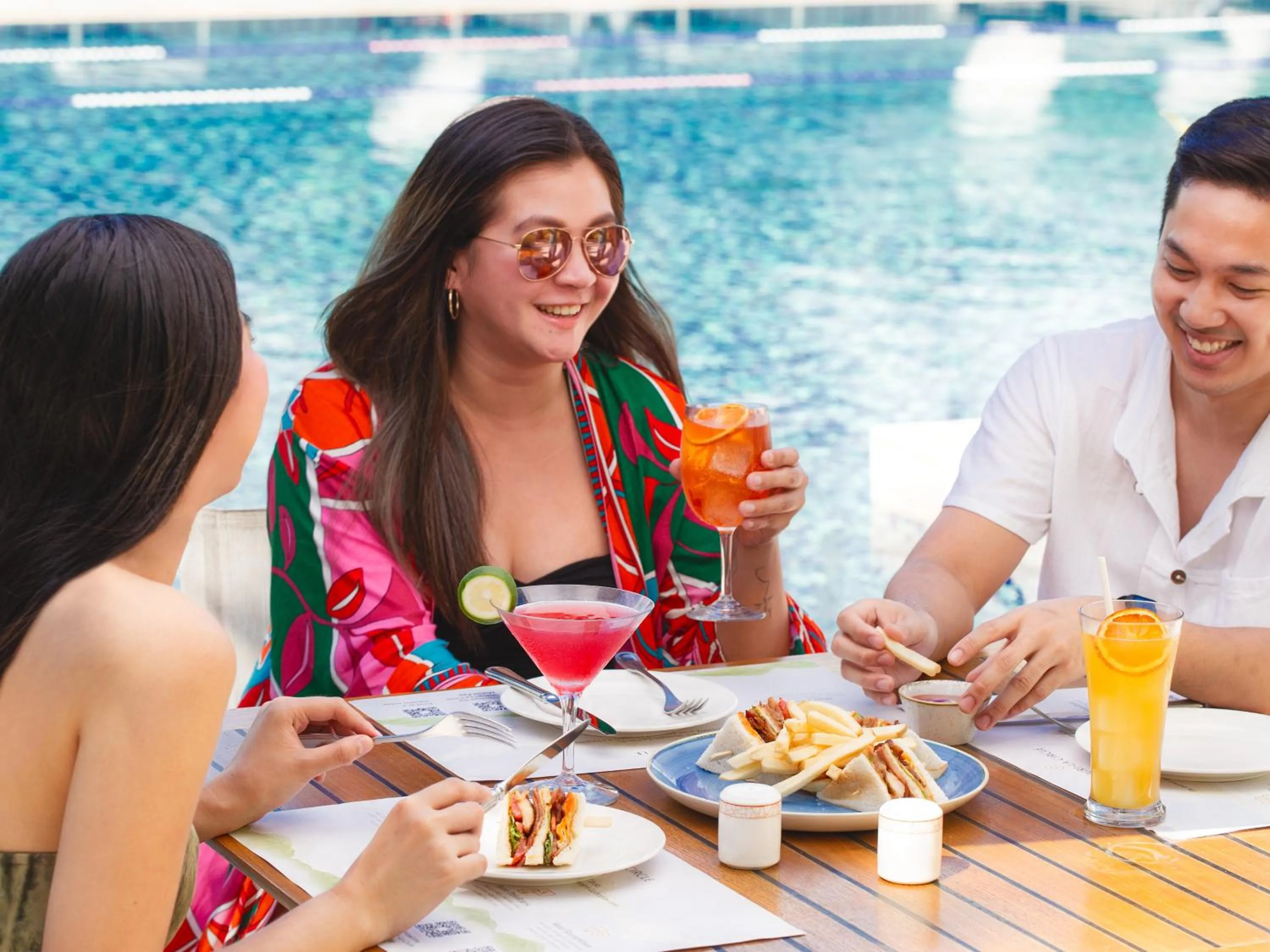 Pool view in Makati Shangri-La, Manila