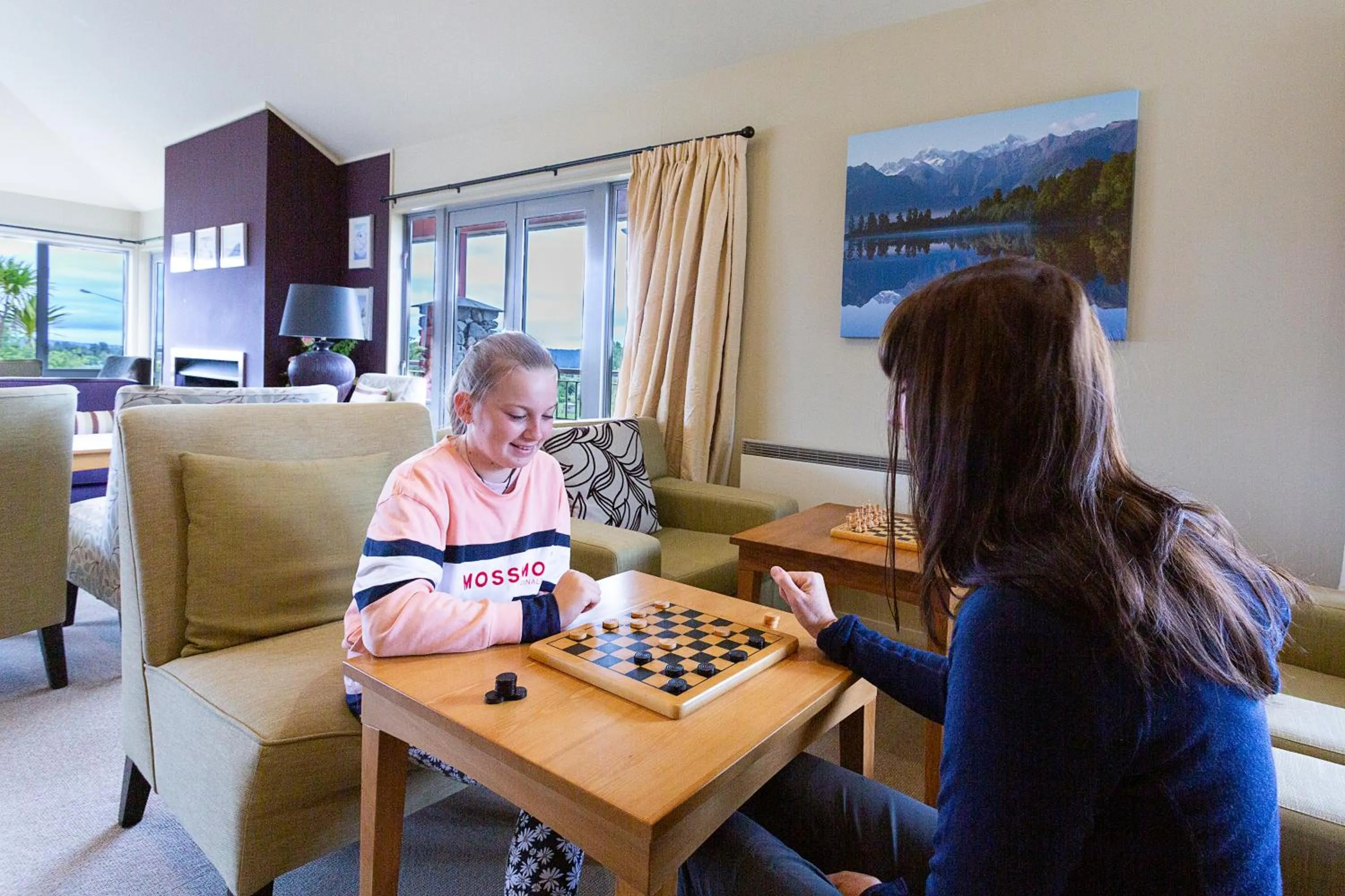 Communal lounge/ TV room in Te Weheka Boutique Hotel