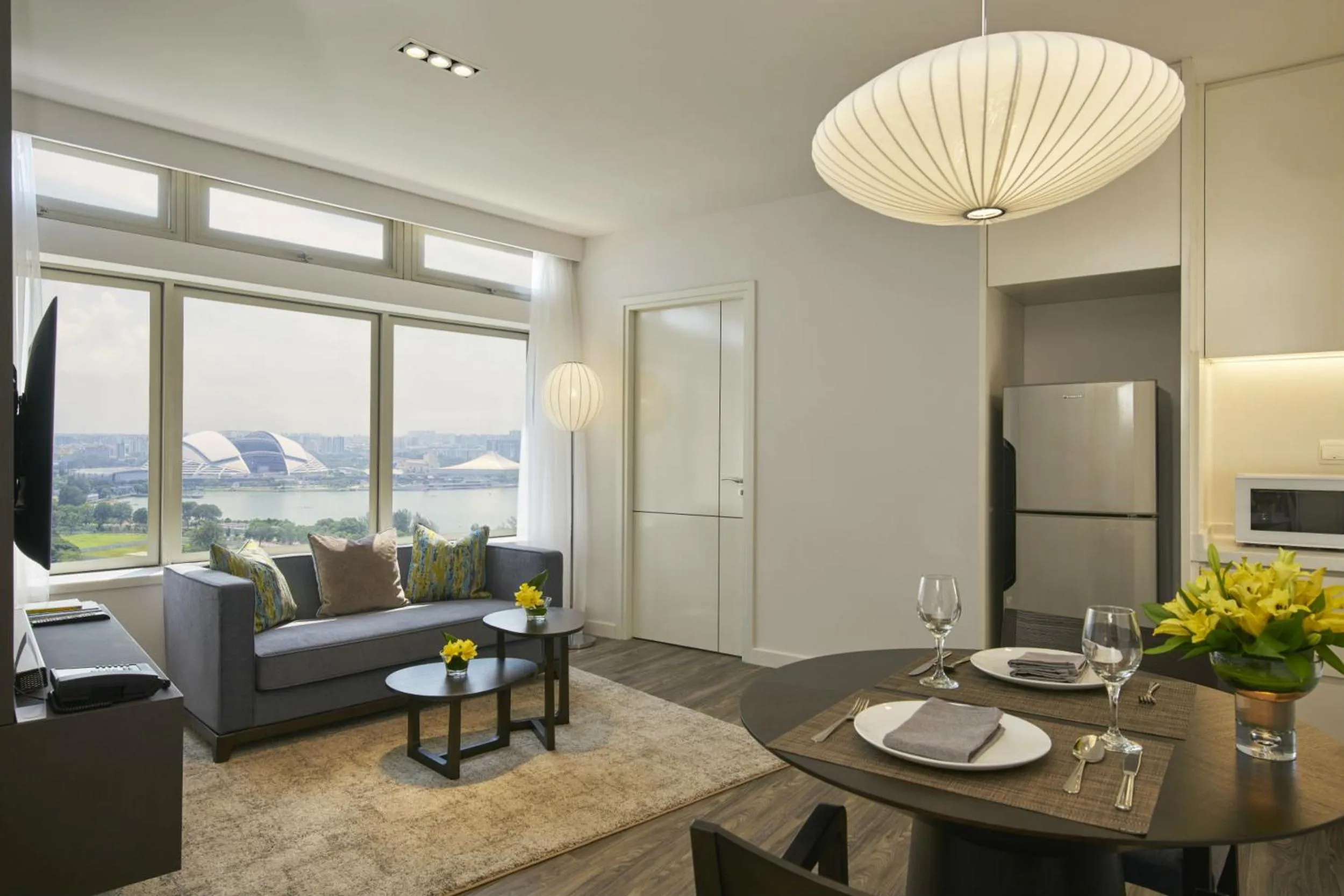 Living room in PARKROYAL Serviced Suites Singapore