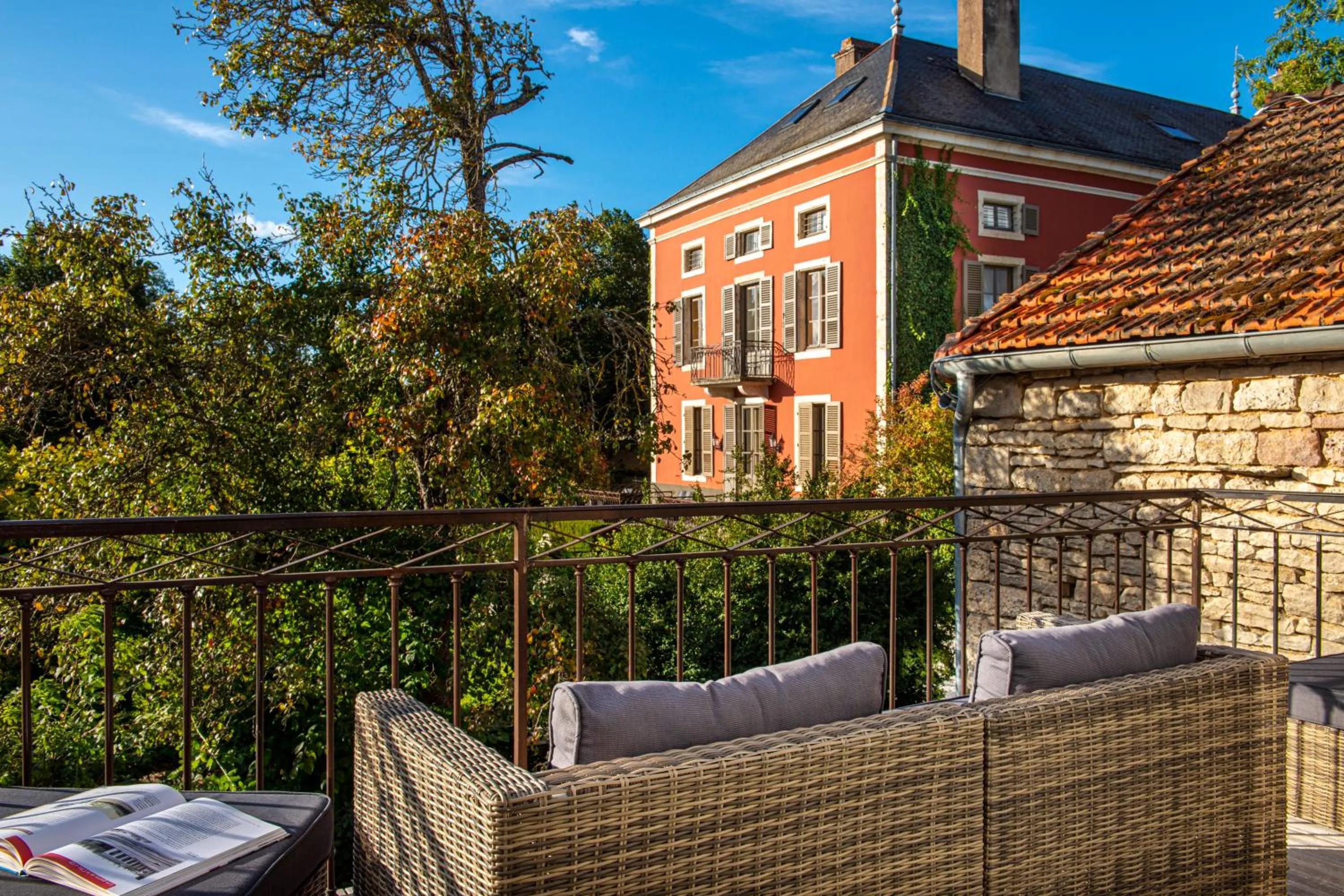 Patio in Château de Courban and Spa Nuxe