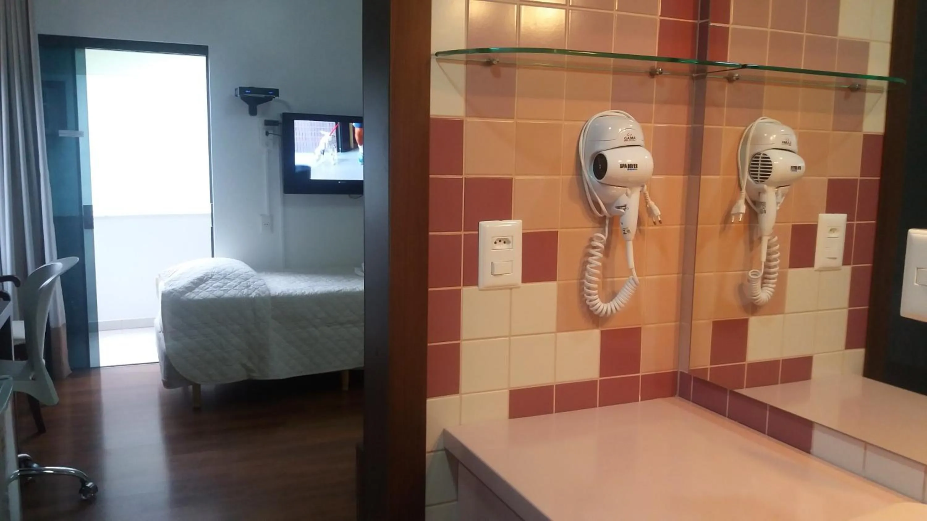Bathroom, Bed in Pousada by Rieger