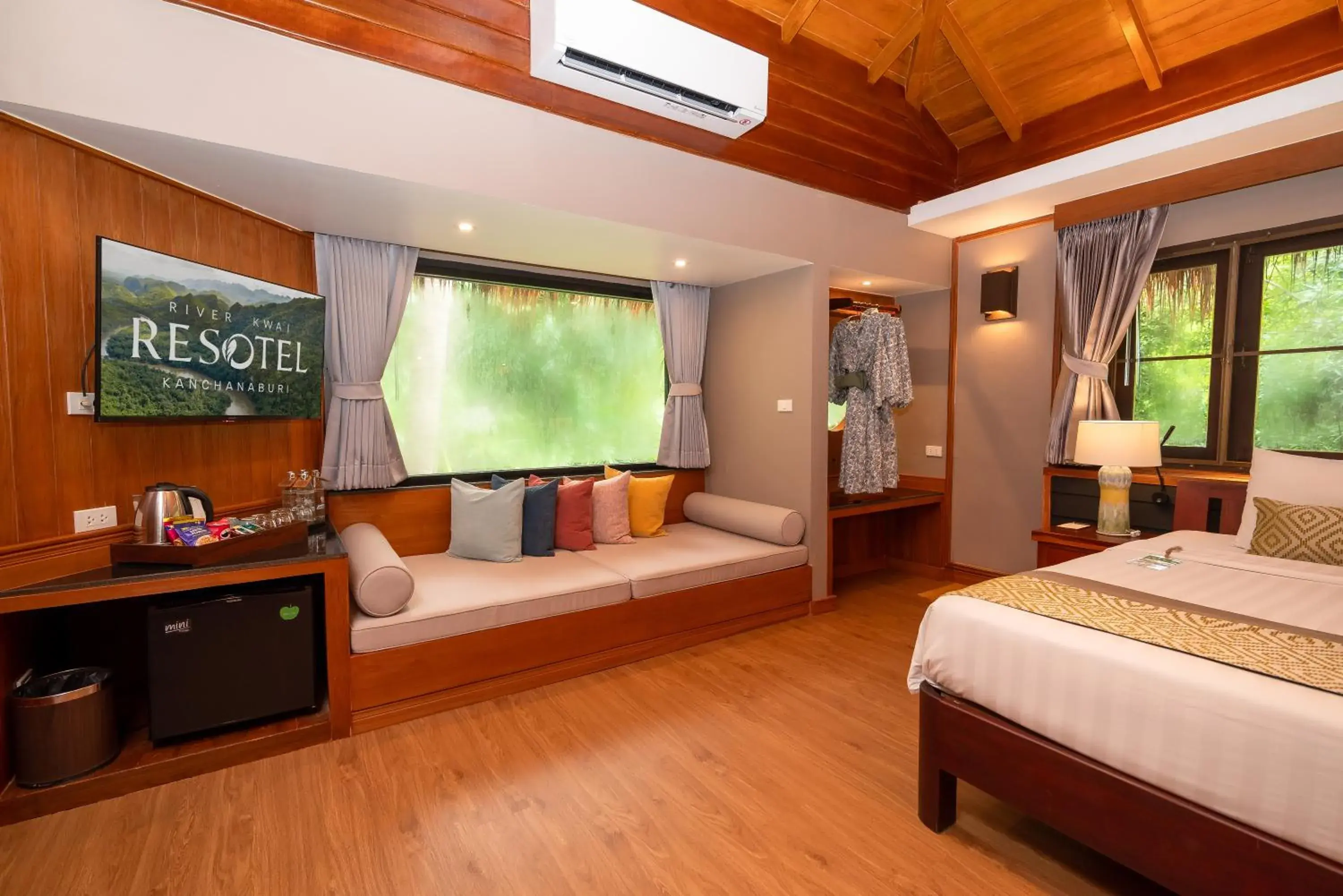 View (from property/room), Bed in River Kwai Resotel View (from property/room), Bed in River Kwai Resotel