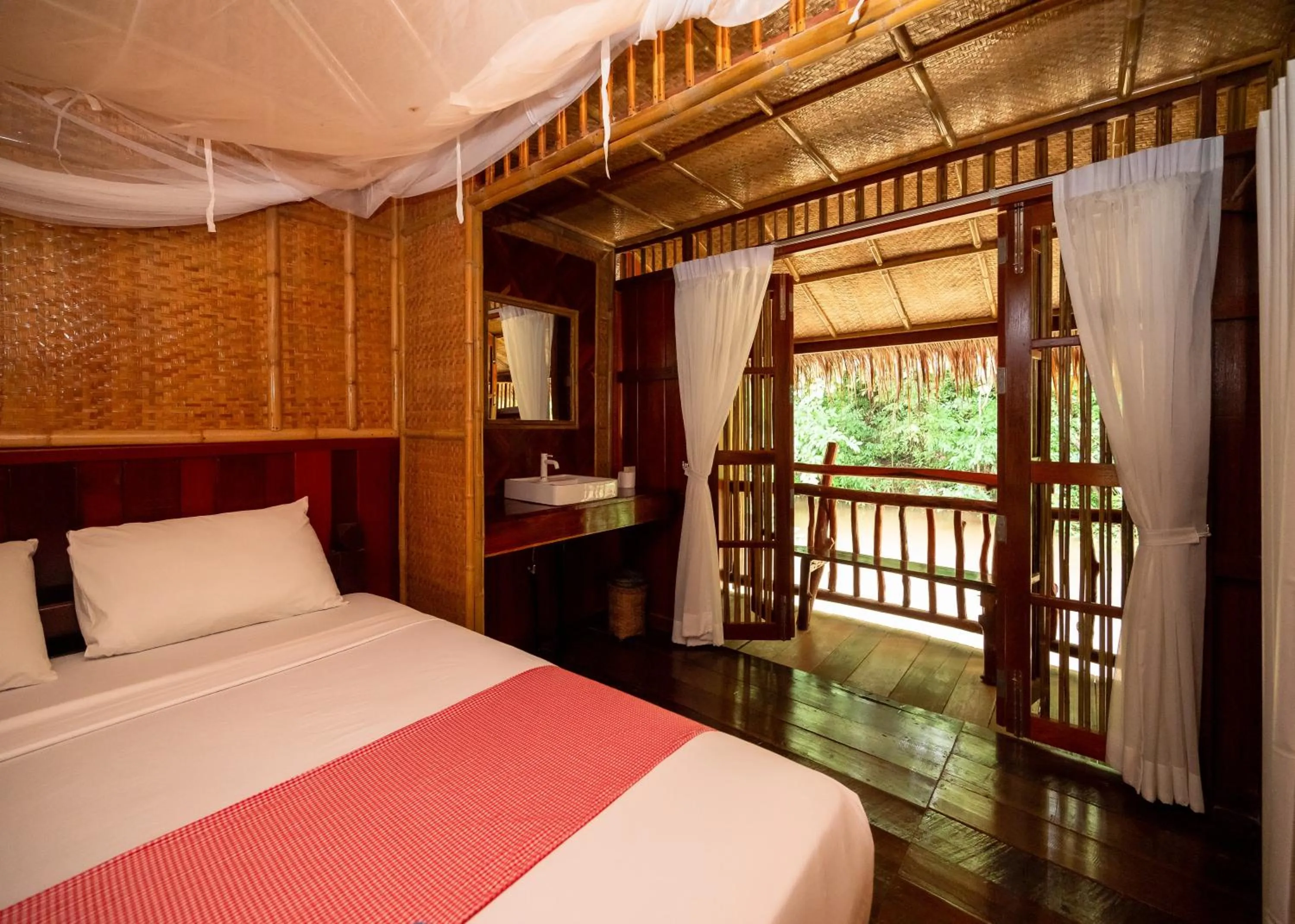 View (from property/room), Bed in River Kwai Jungle Rafts