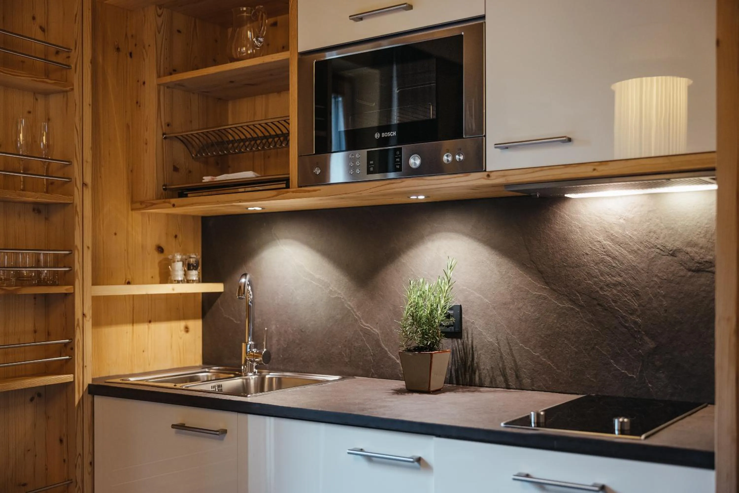 Kitchen or kitchenette in Lagació Hotel Mountain Residence