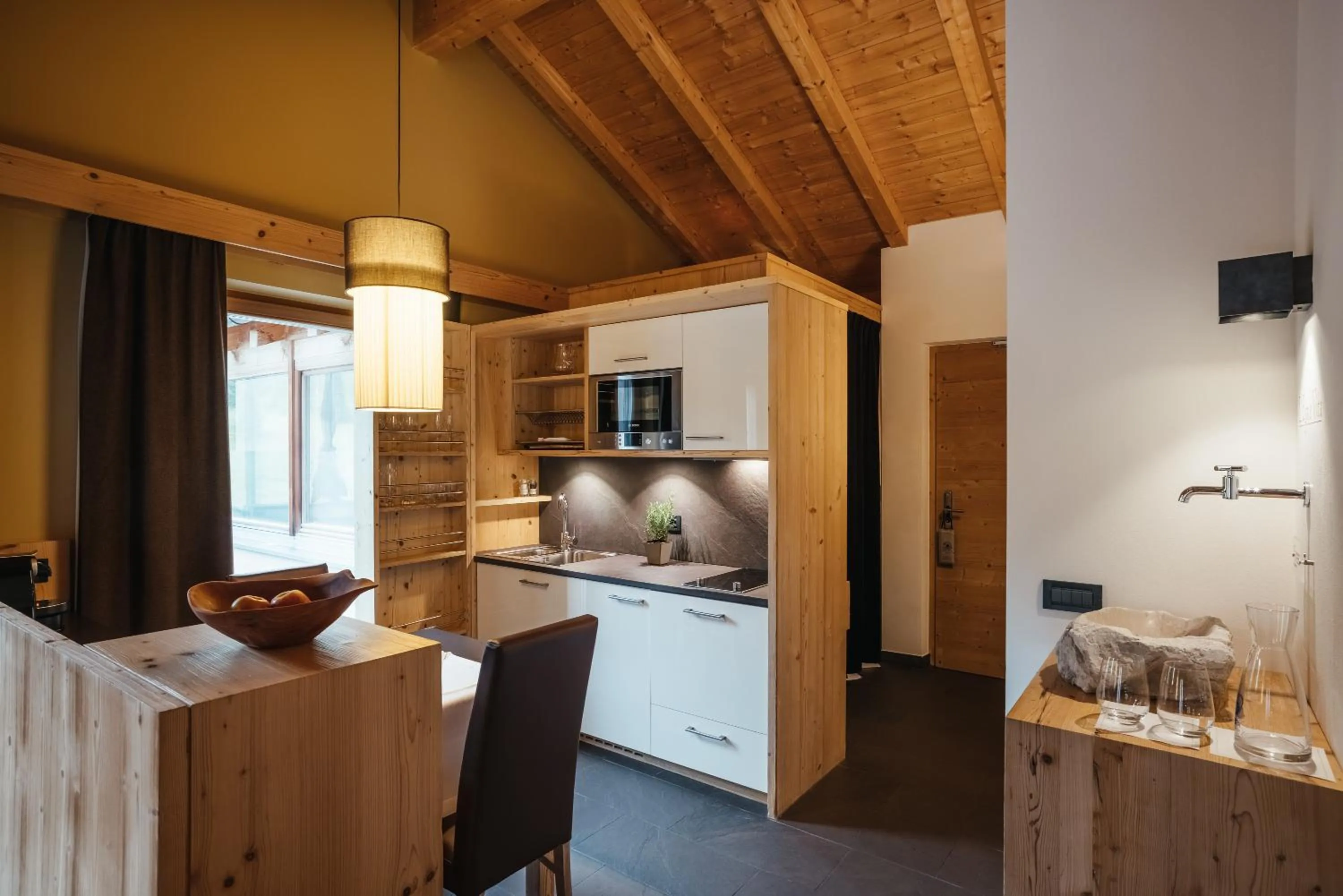 Kitchen or kitchenette in Lagació Hotel Mountain Residence