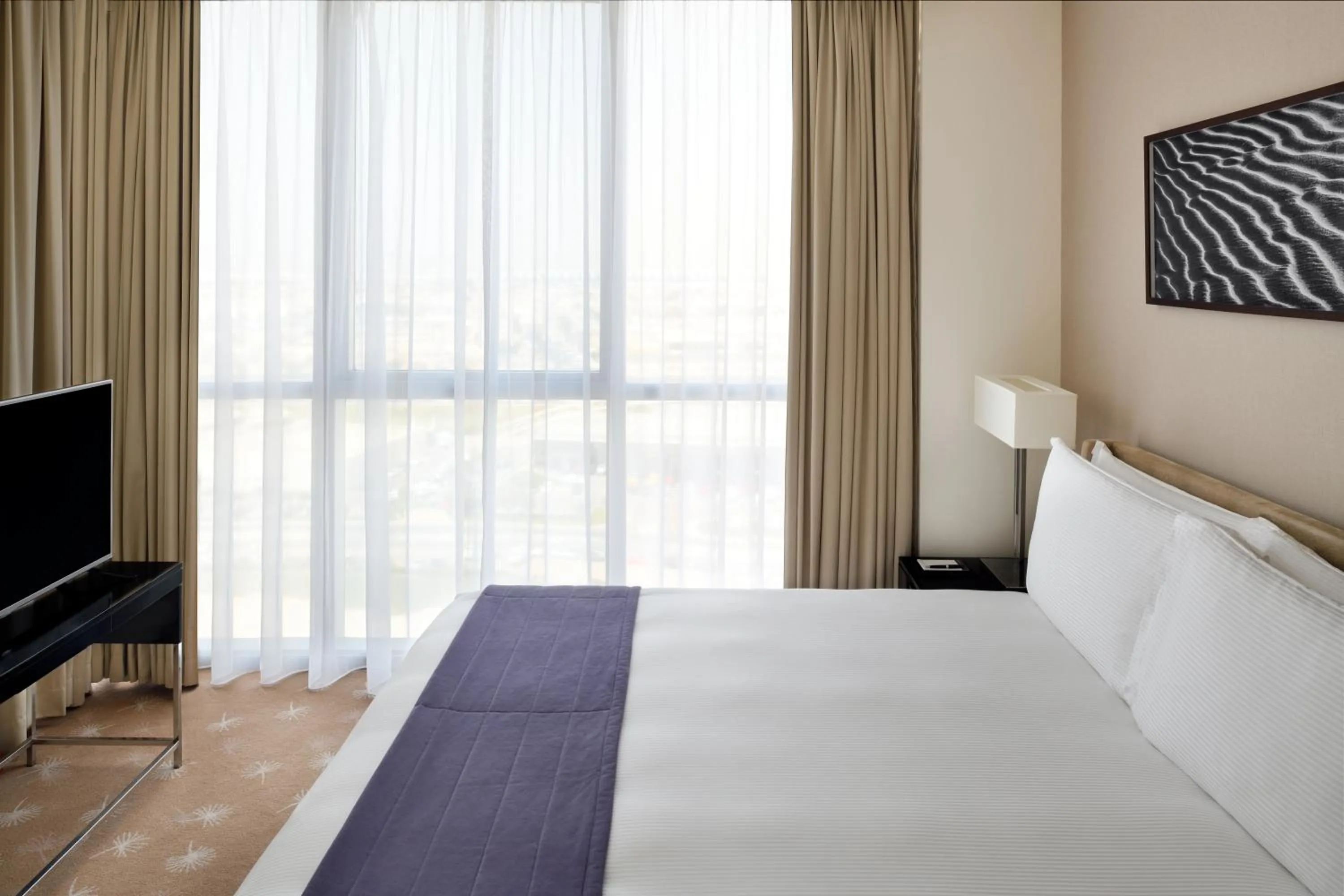 Living room, Bed in InterContinental Residence Suites Dubai Festival City by IHG