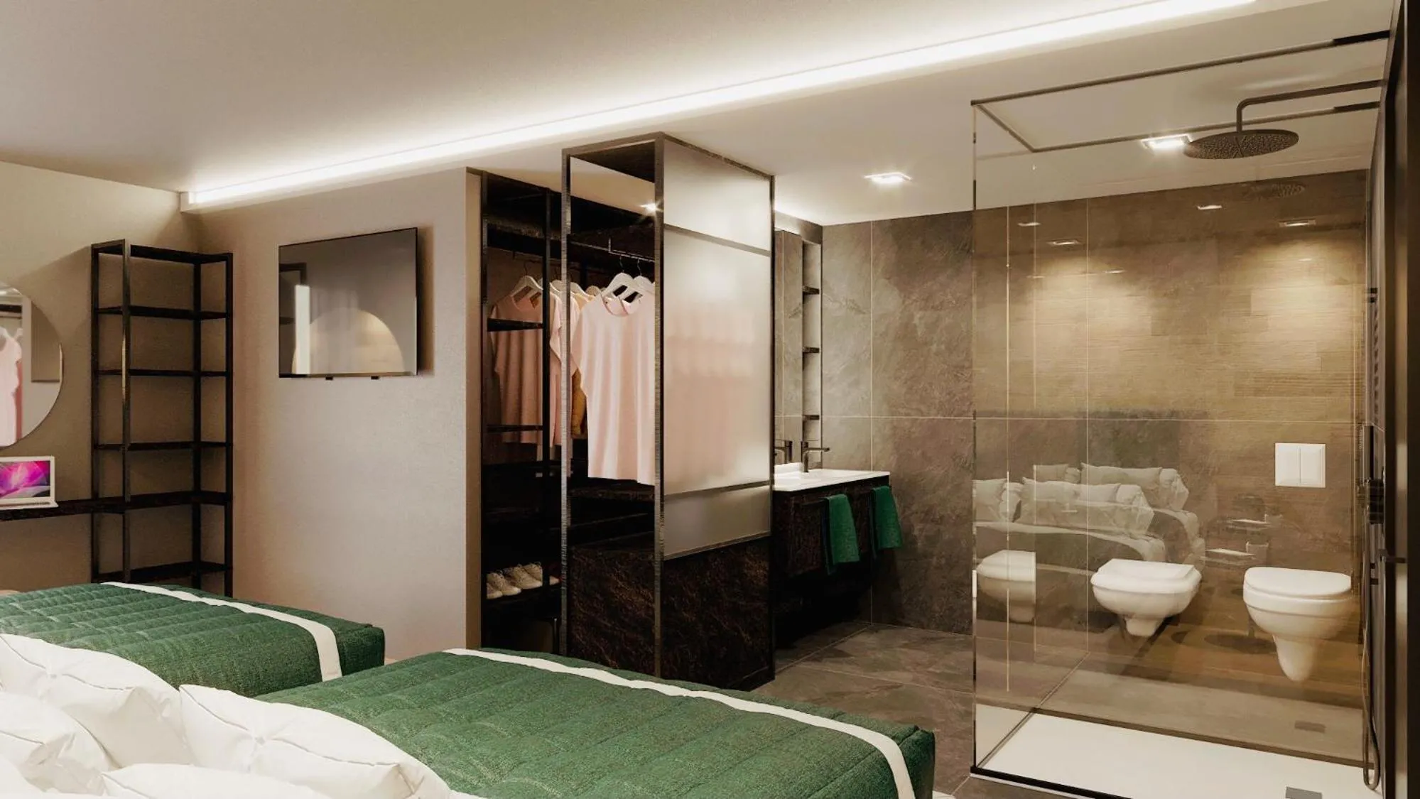 Shower, Bed in Hotel Vienna