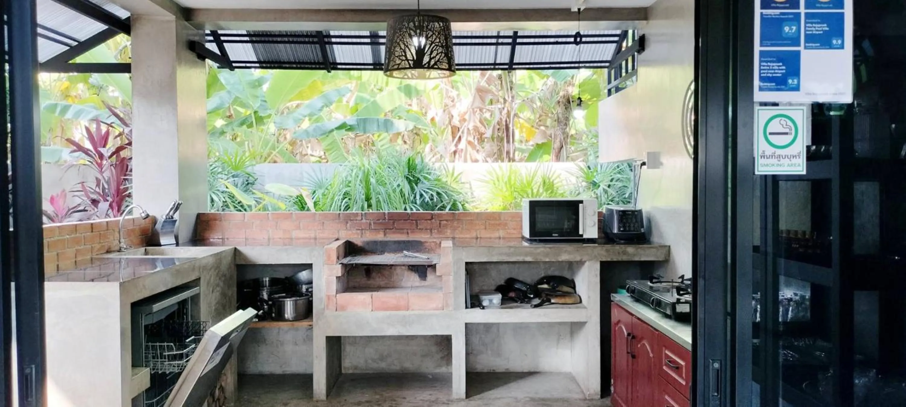 Kitchen or kitchenette in Villa Rajapruek Exclusive Entire Private 3 Villas rental near Airport