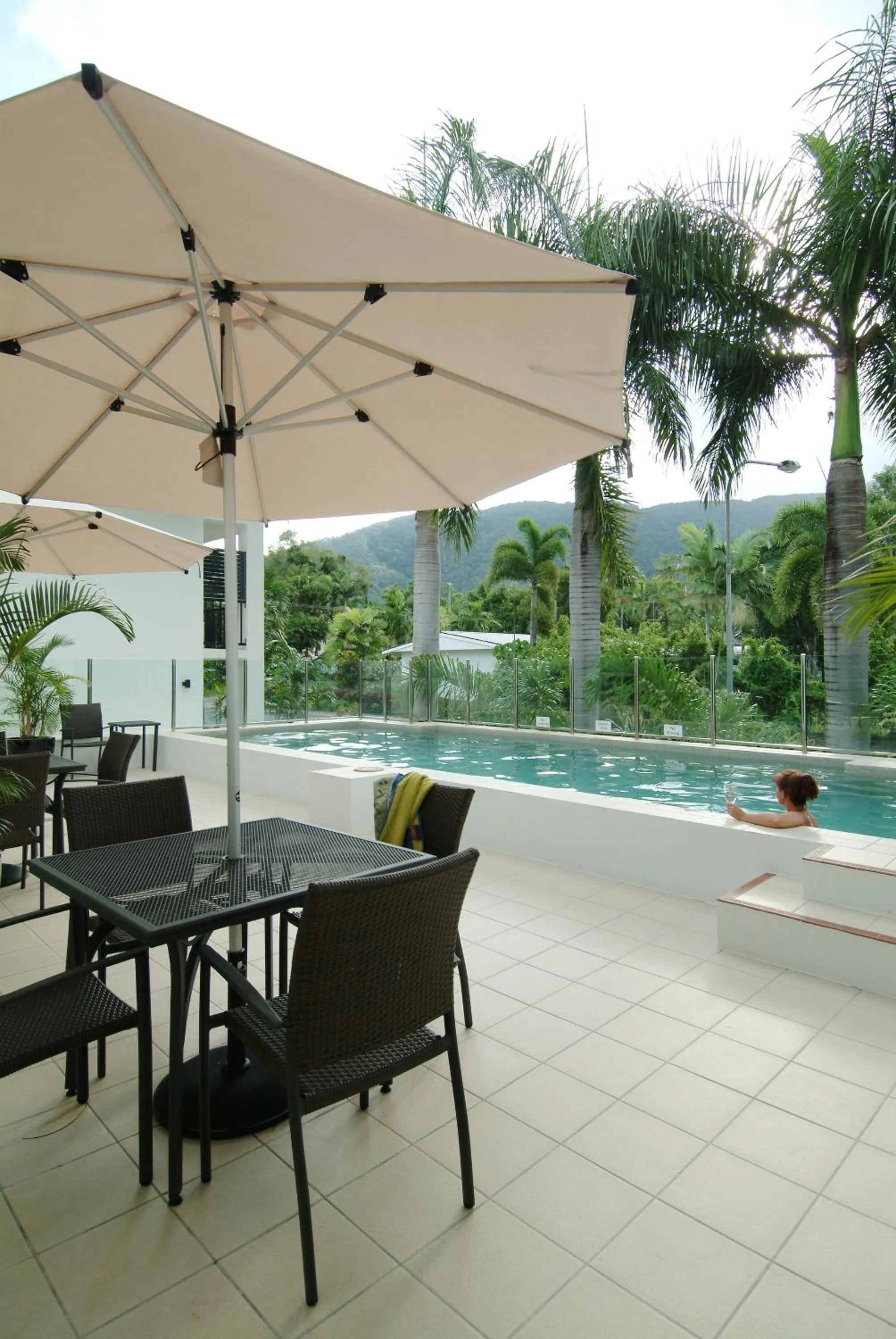 Pool view in Elysium Apartments