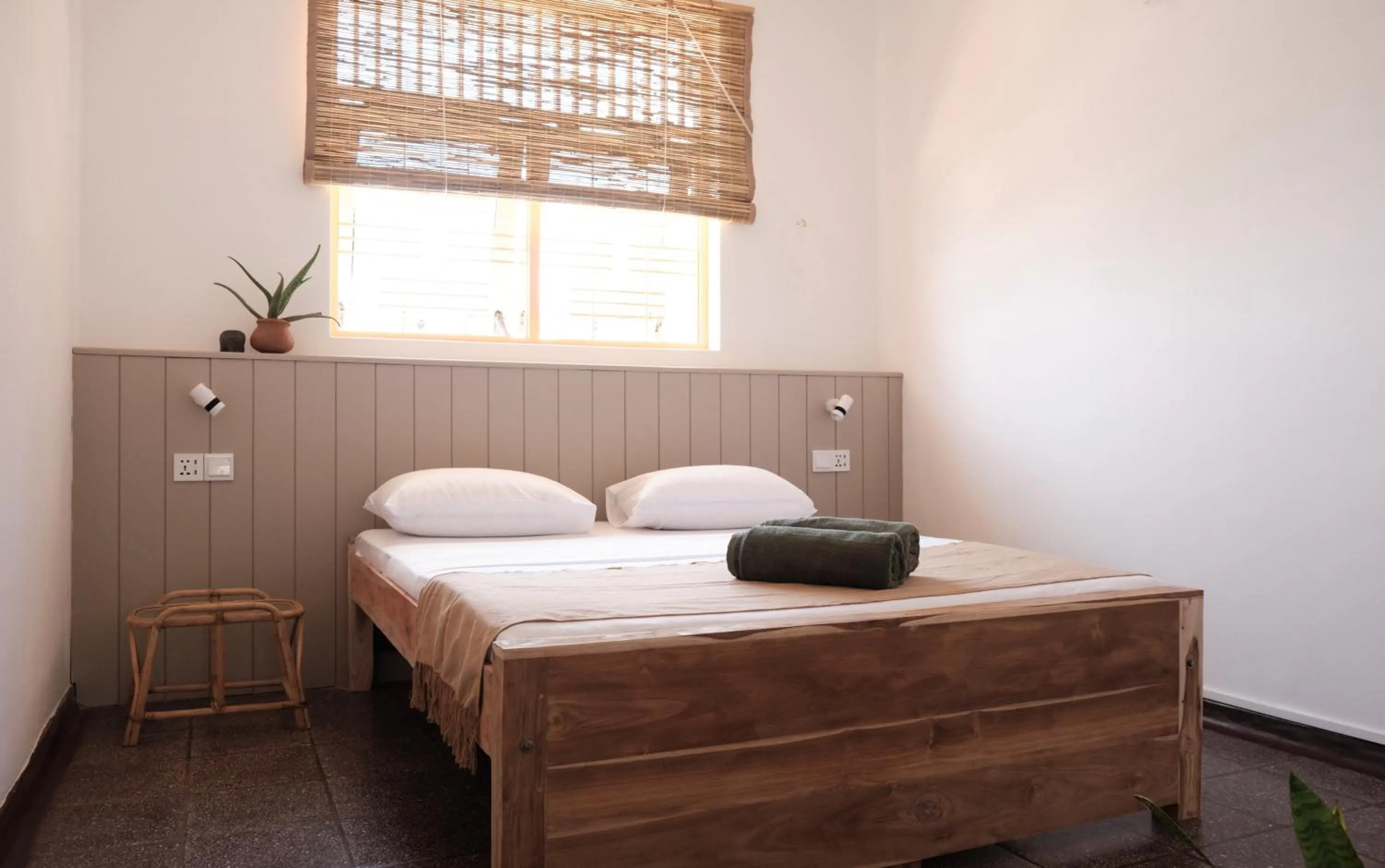 Bed in Basecamp Yoga Beach House