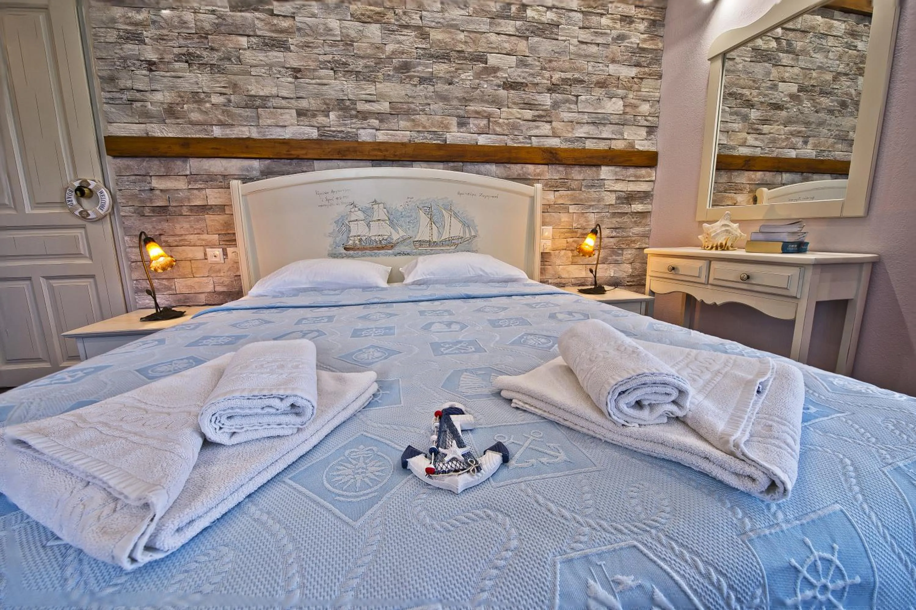 Bed in Flamingo Hotel Pelion - Seaside Superior Studios & Suites