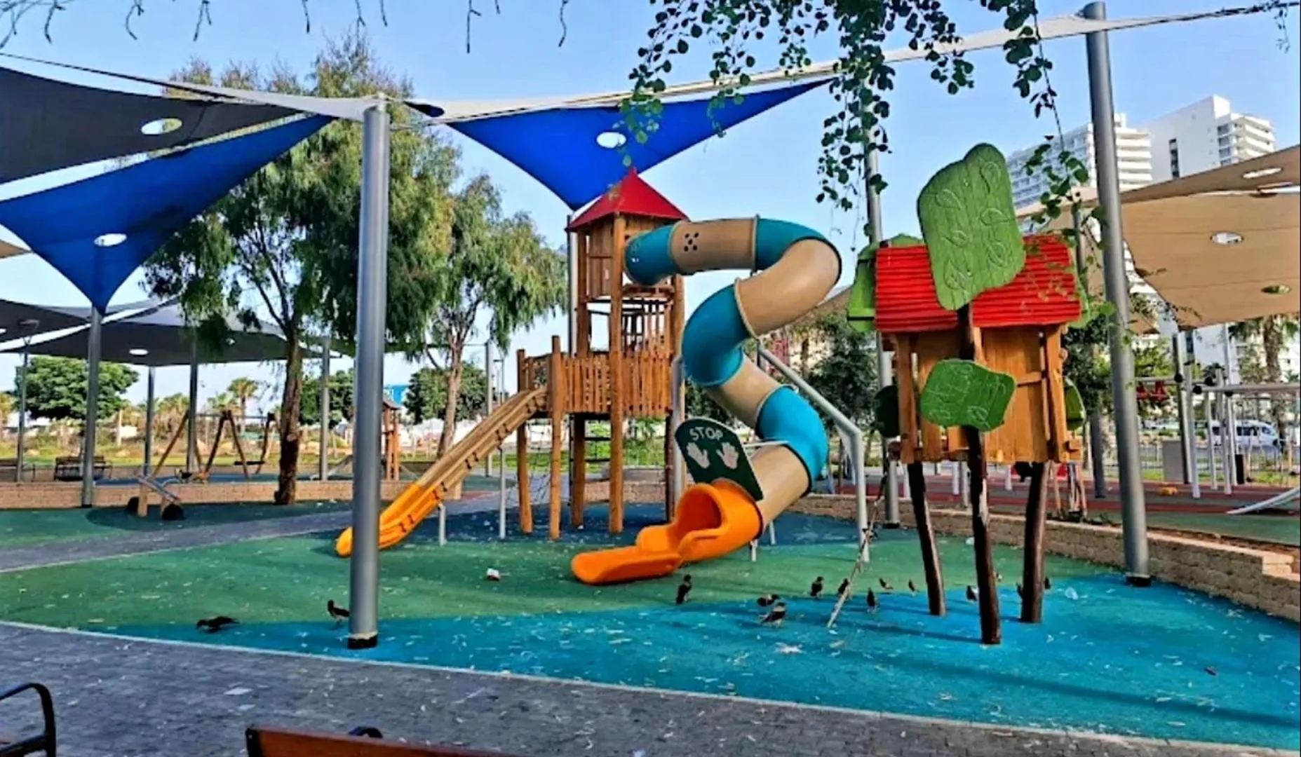 Children play ground in Beachfront Studio Apartment Bat Yam 412