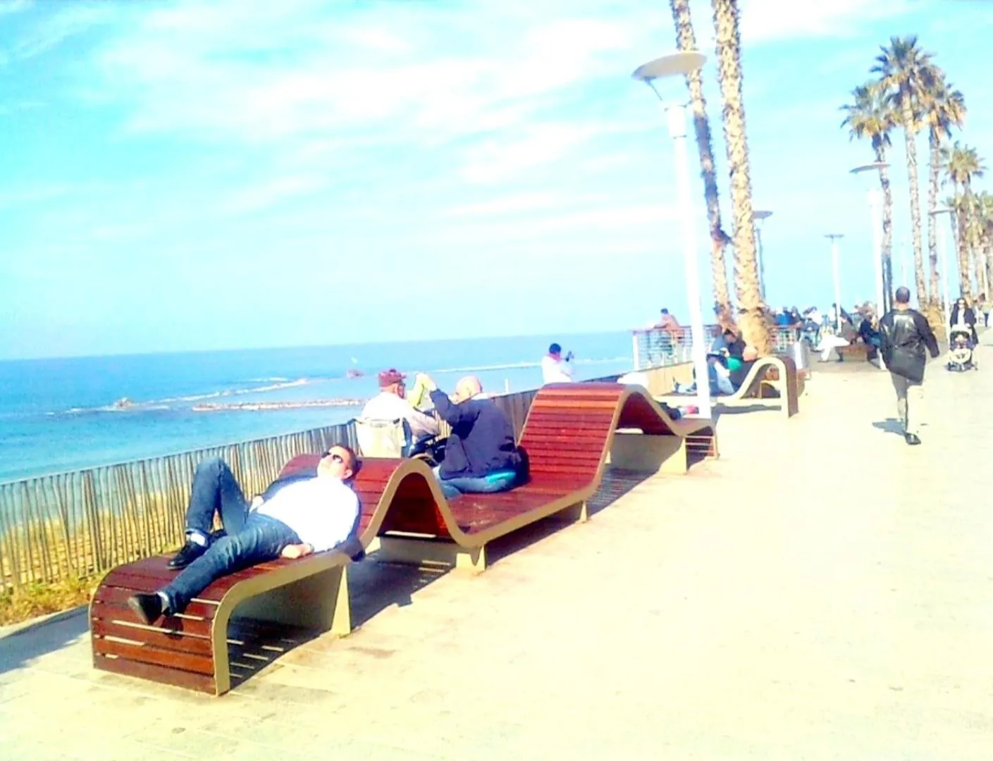 People in Beachfront Studio Apartment Bat Yam 412
