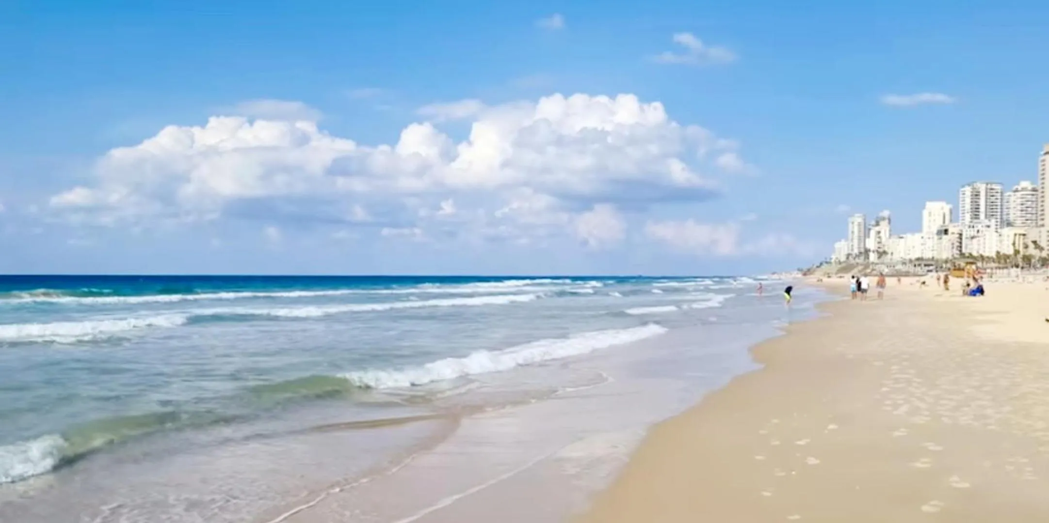 Beach in Beachfront Studio Apartment Bat Yam 412