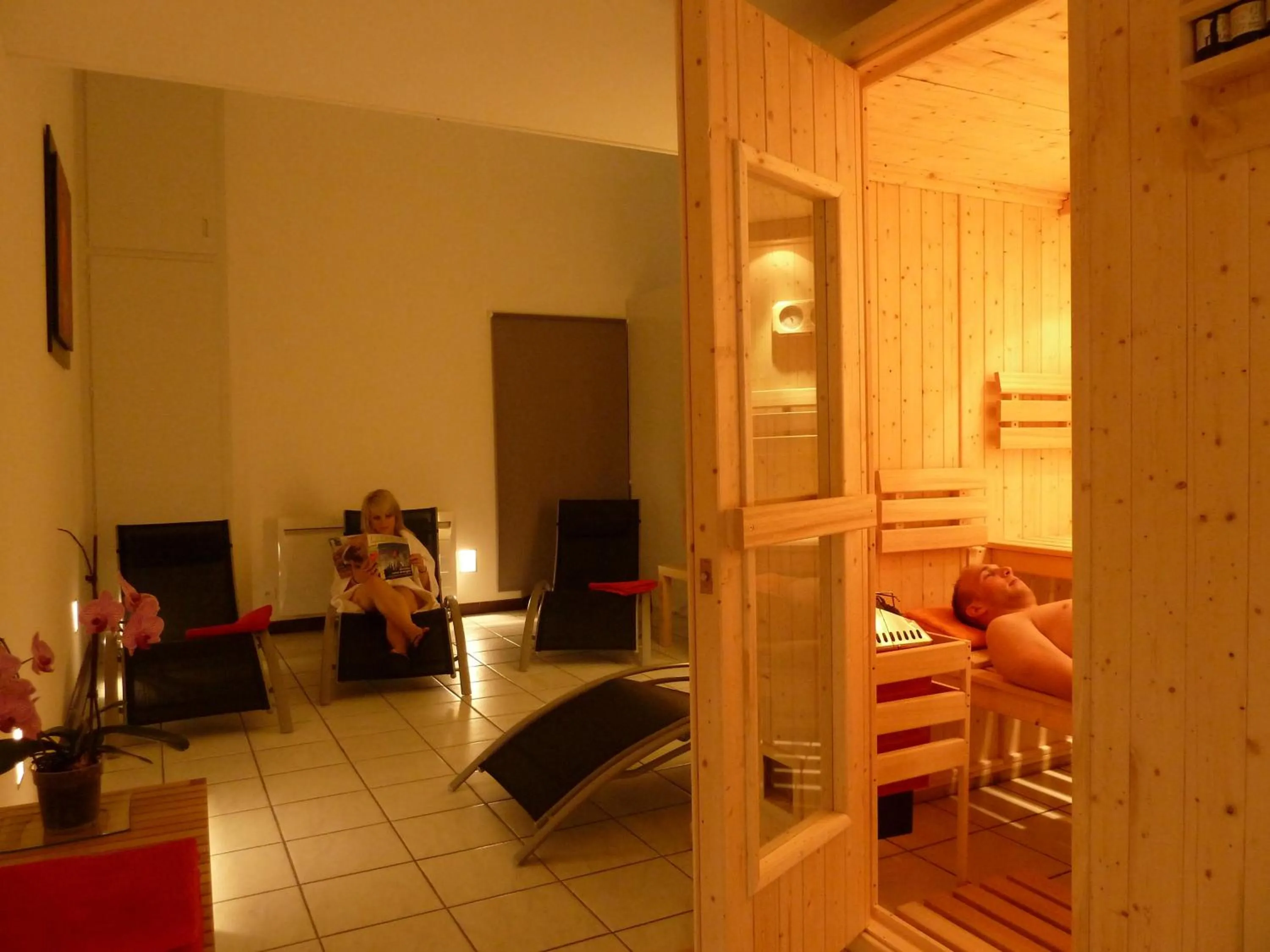 Sauna in Logis Hotel Restaurant Le France