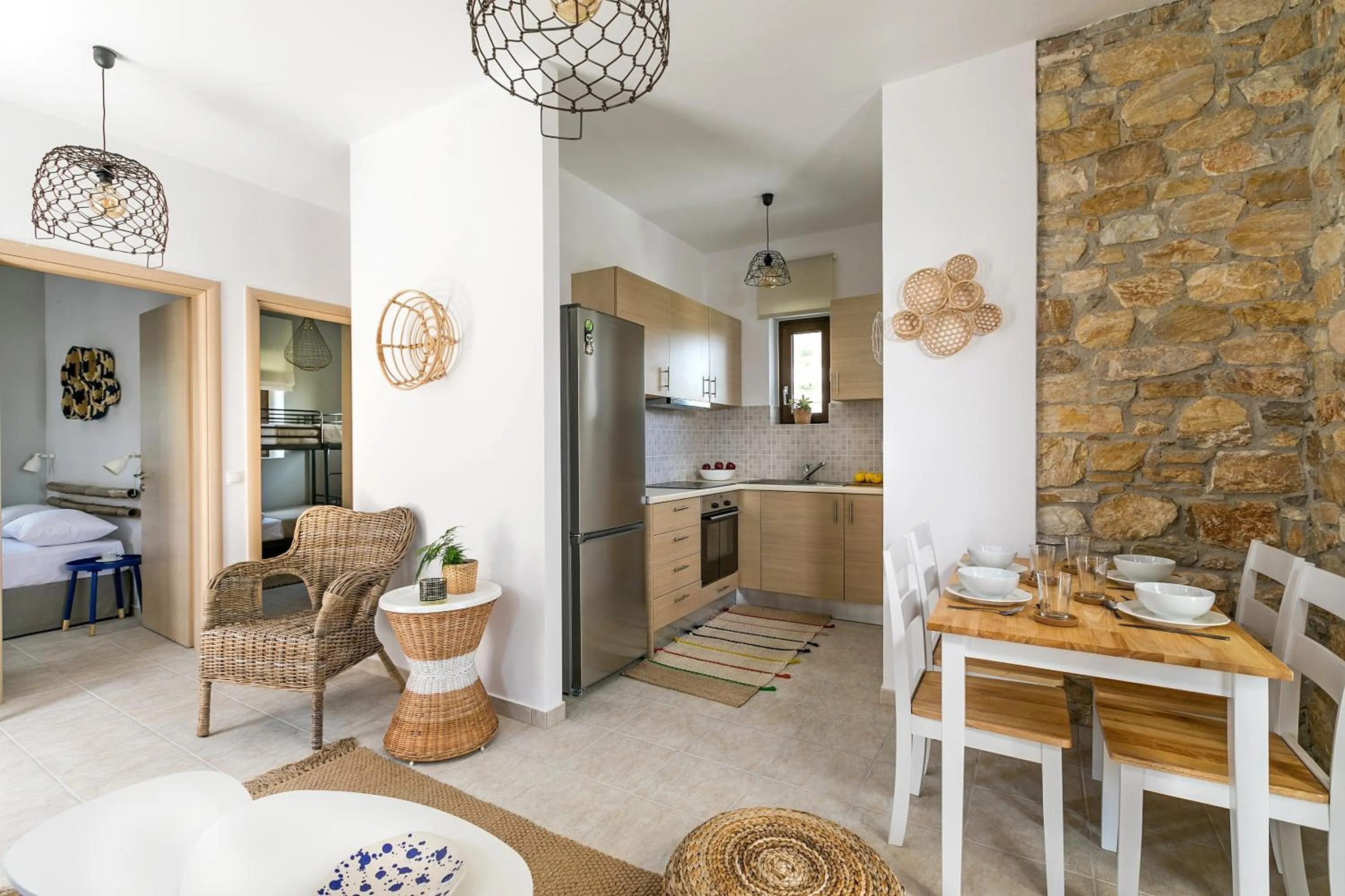 Kitchen or kitchenette in Syra Suites