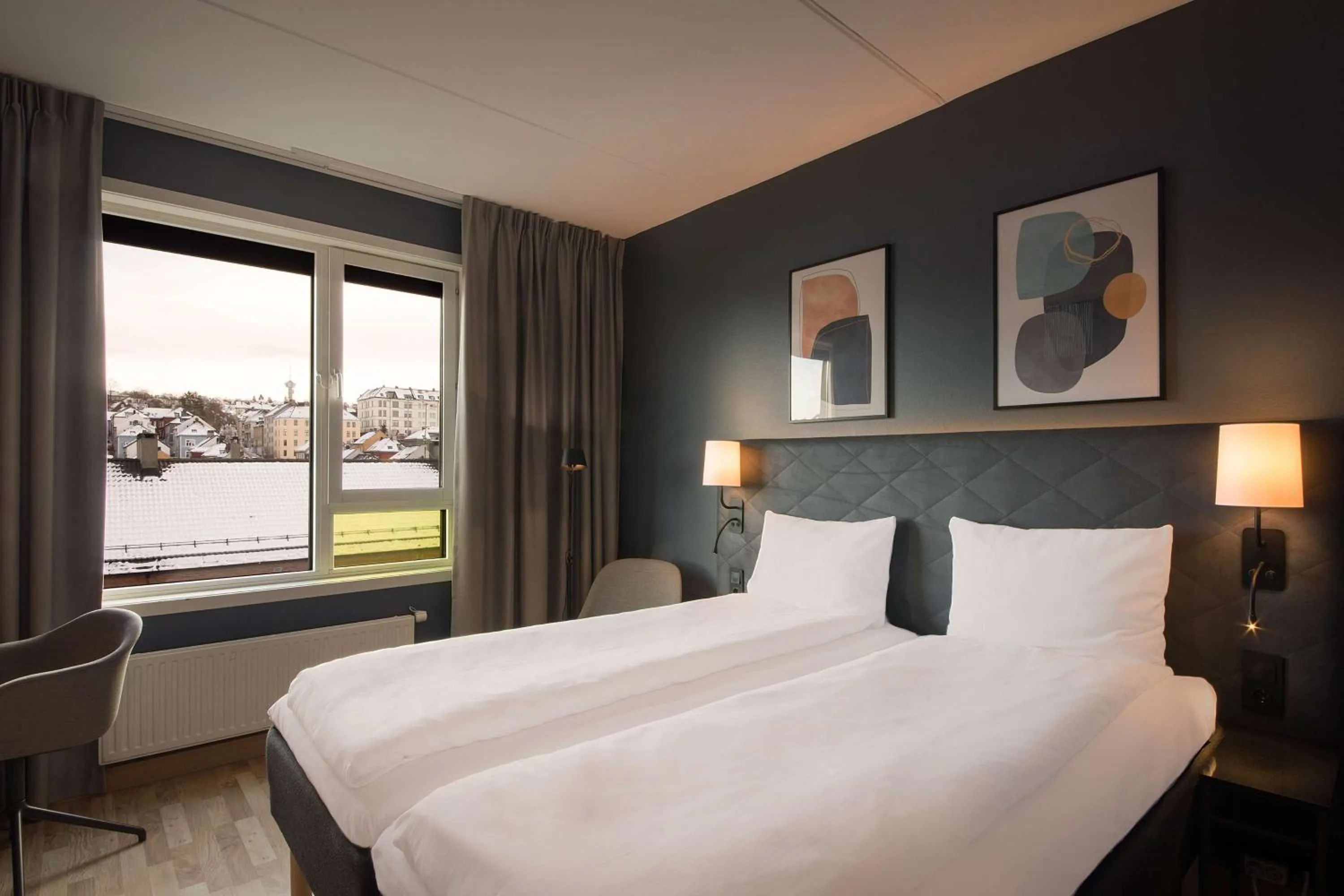 Bedroom, Bed in Scandic Solsiden