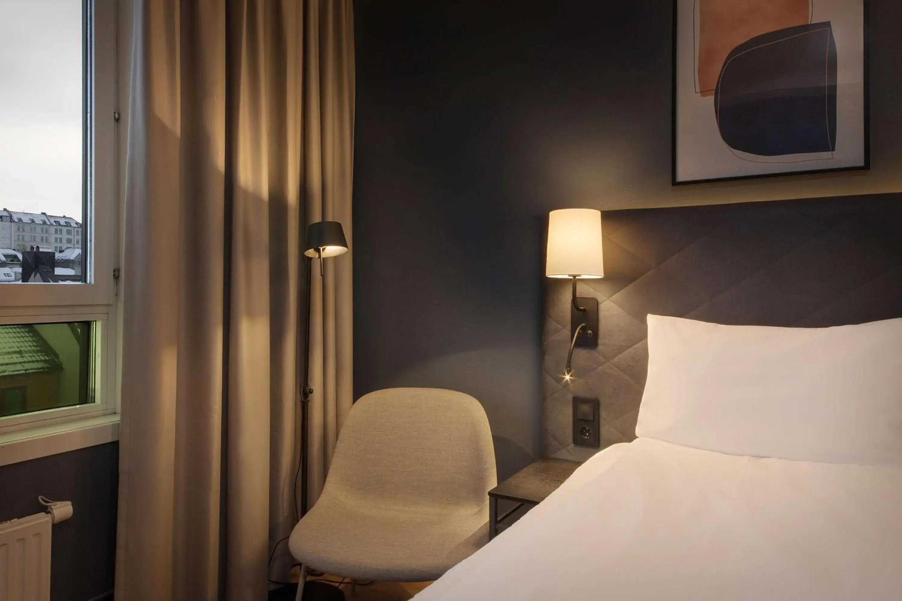 Lounge or bar, Bed in Scandic Solsiden Lounge or bar, Bed in Scandic Solsiden