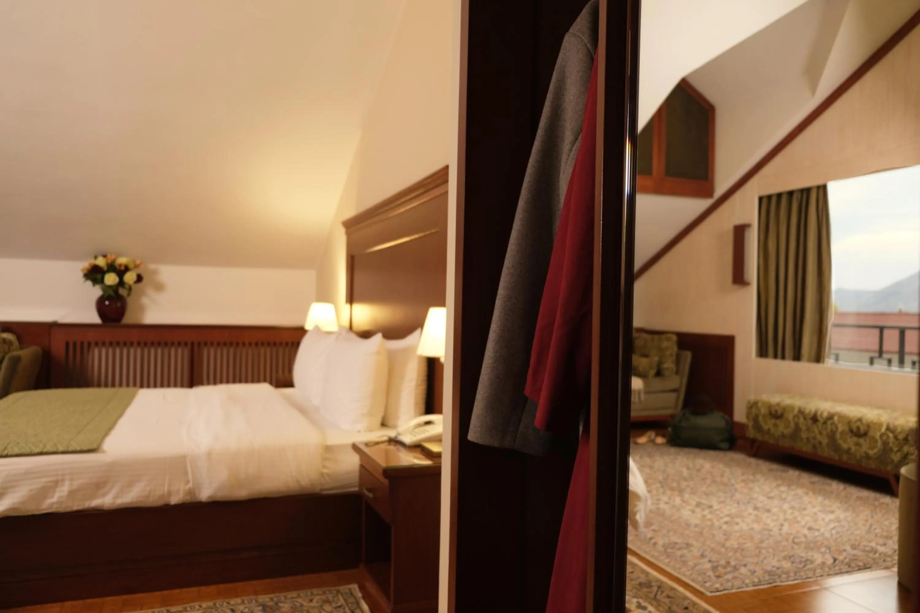 View (from property/room), Bed in Le Cedrus Hotel