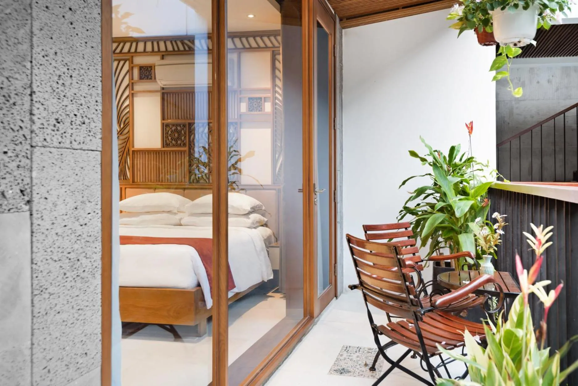 Bed in Tam House Villa Hotel