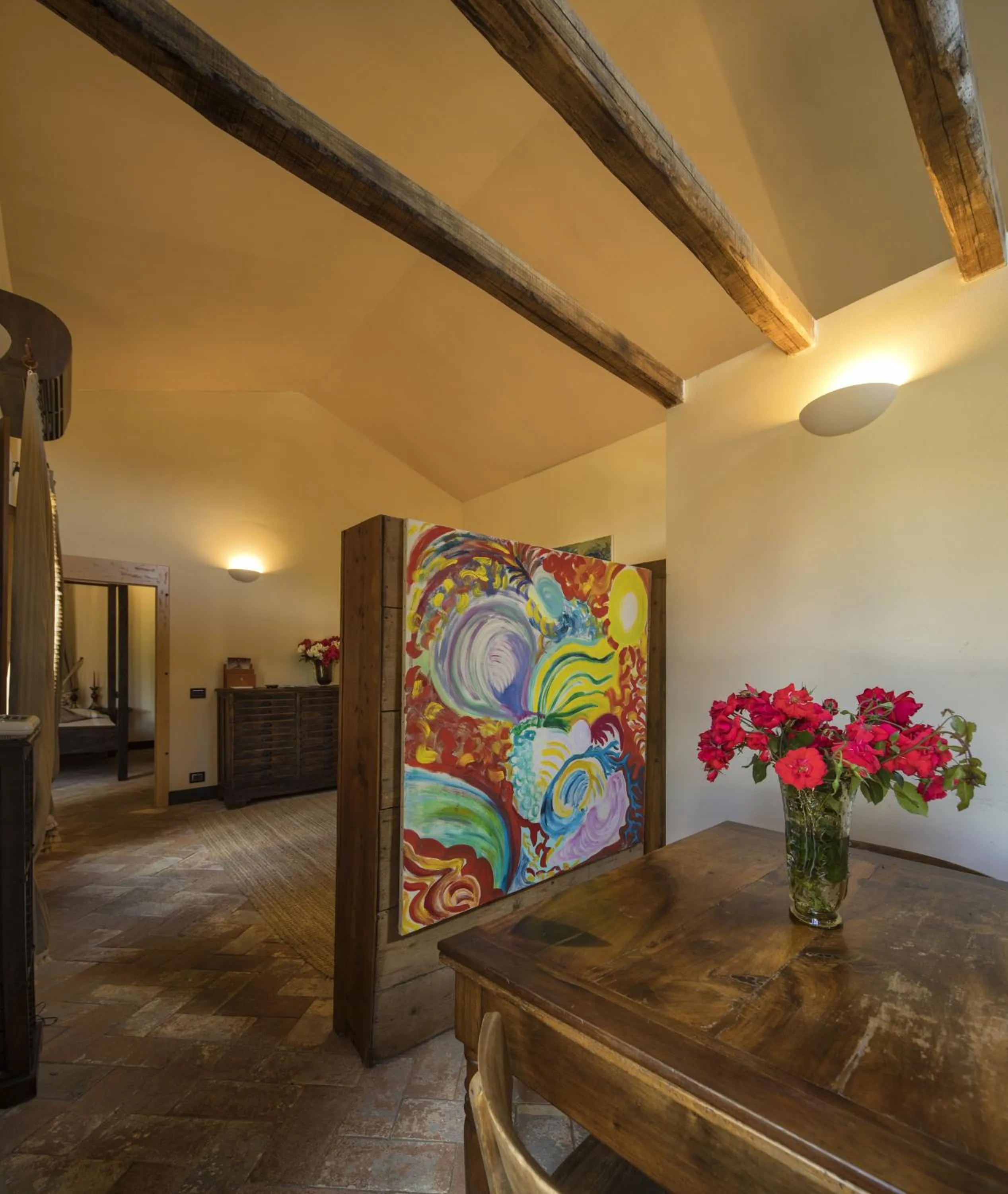 Living room, Bed in Resort La Ghiaia