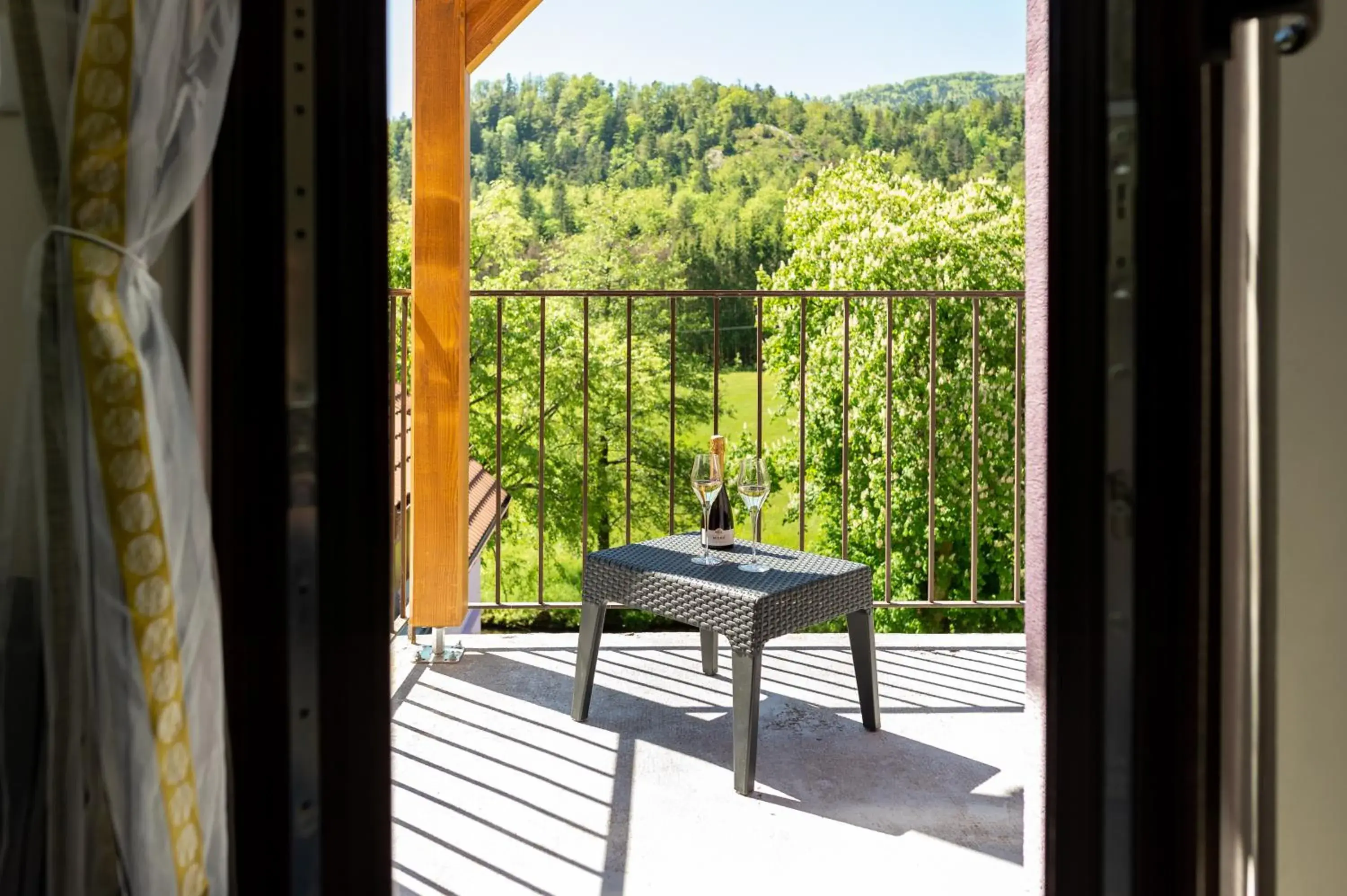 Garden view in Logis Hotel Des Vosges Garden view in Logis Hotel Des Vosges