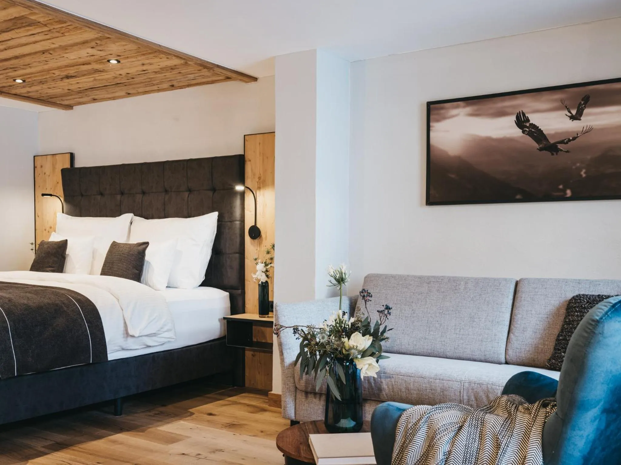 Living room, Bed in VAYA Nauders