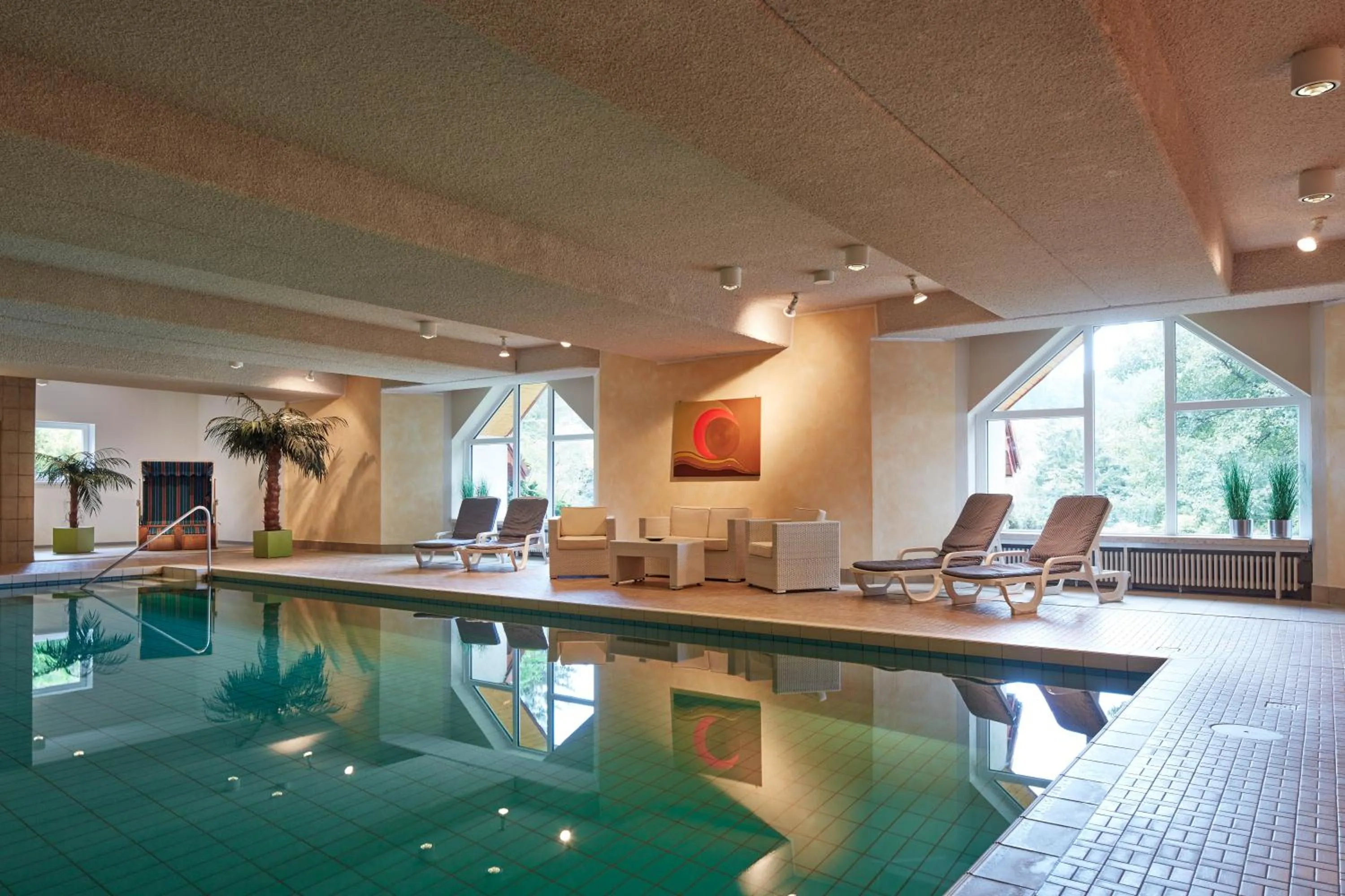 Pool view in Waldhotel Bärenstein