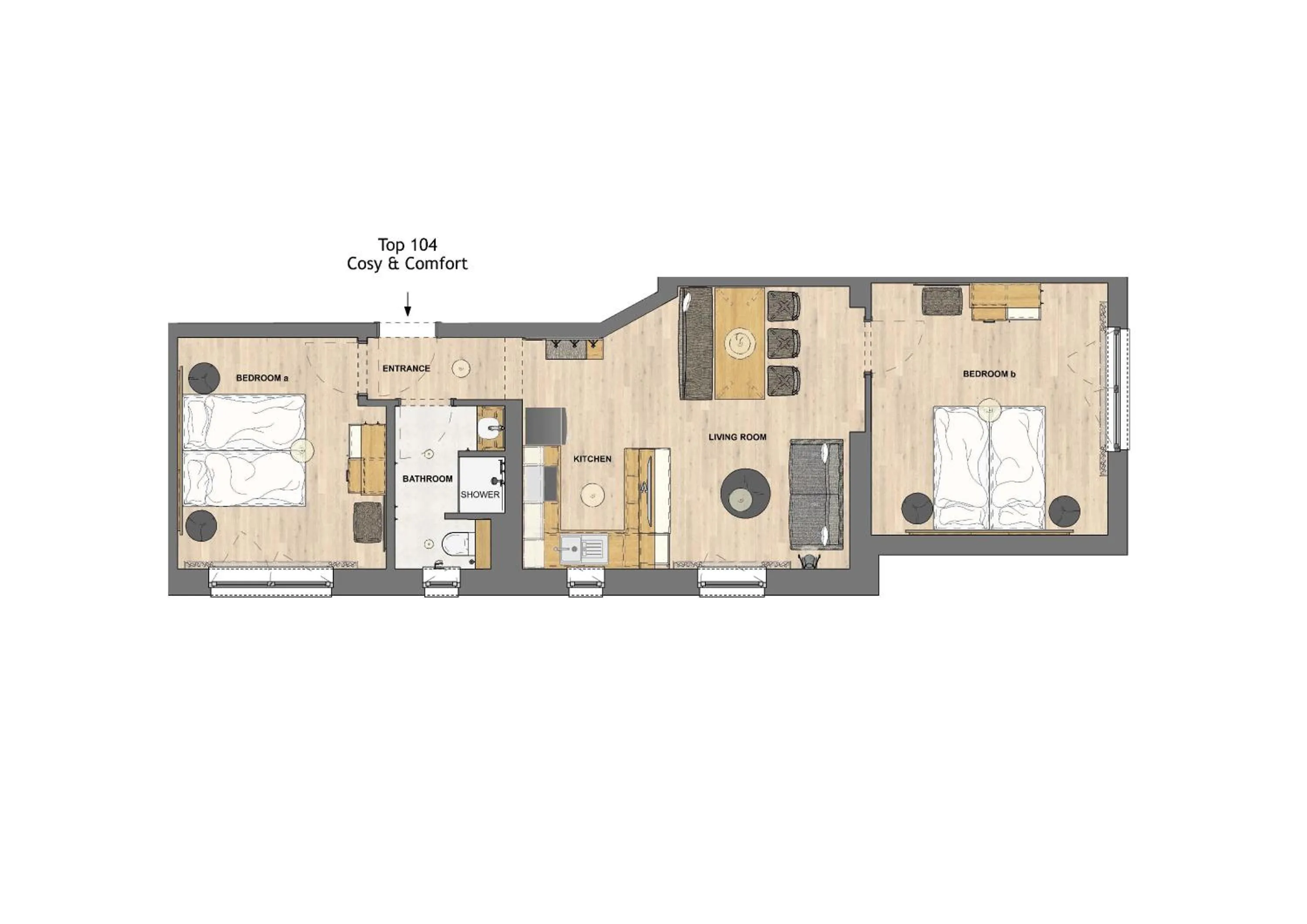 Floor plan in HOMEBOUND APARTMENTS Salzburg City I - contactless check-in