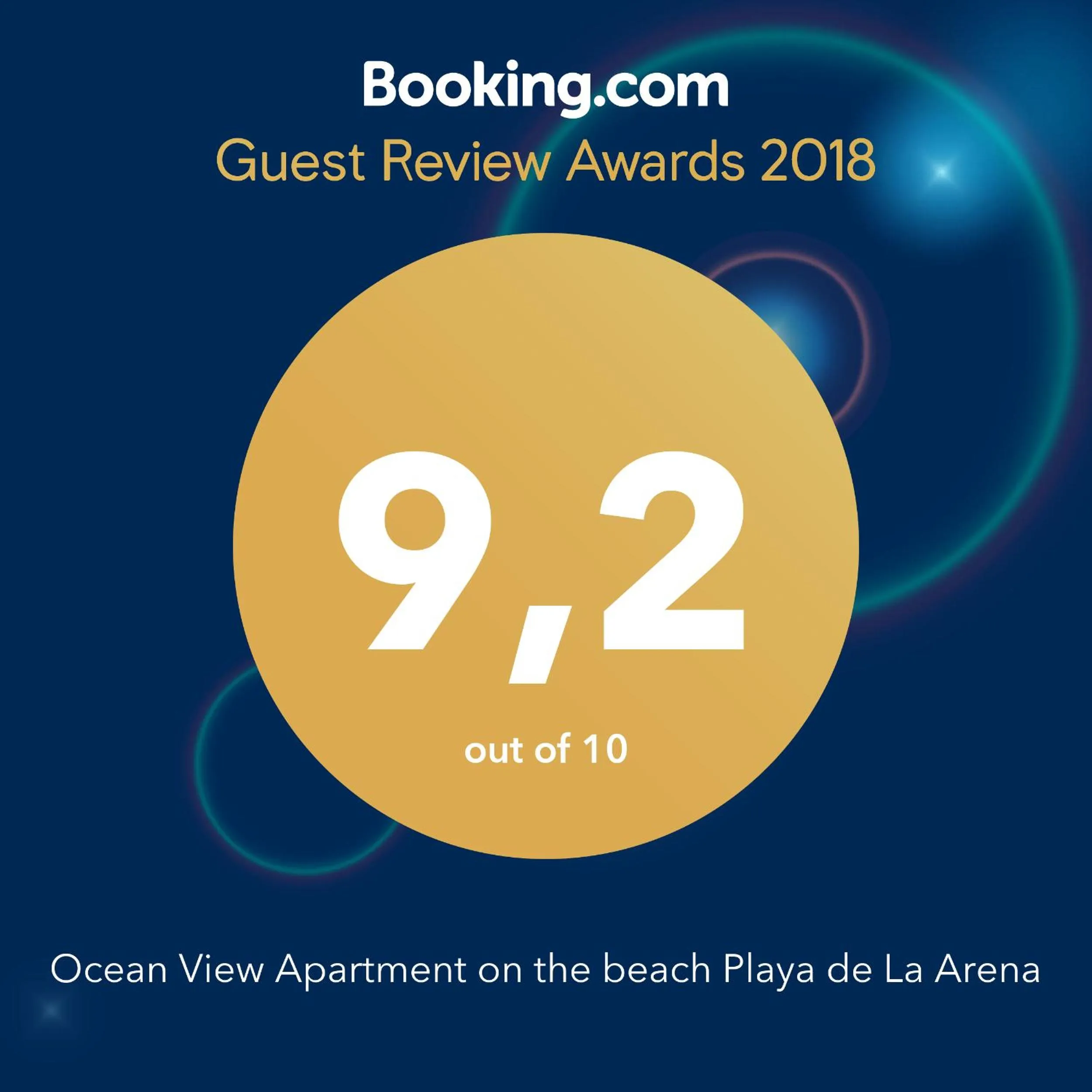 Certificate/Award in Ocean View Apartment at the beach Playa de La Arena