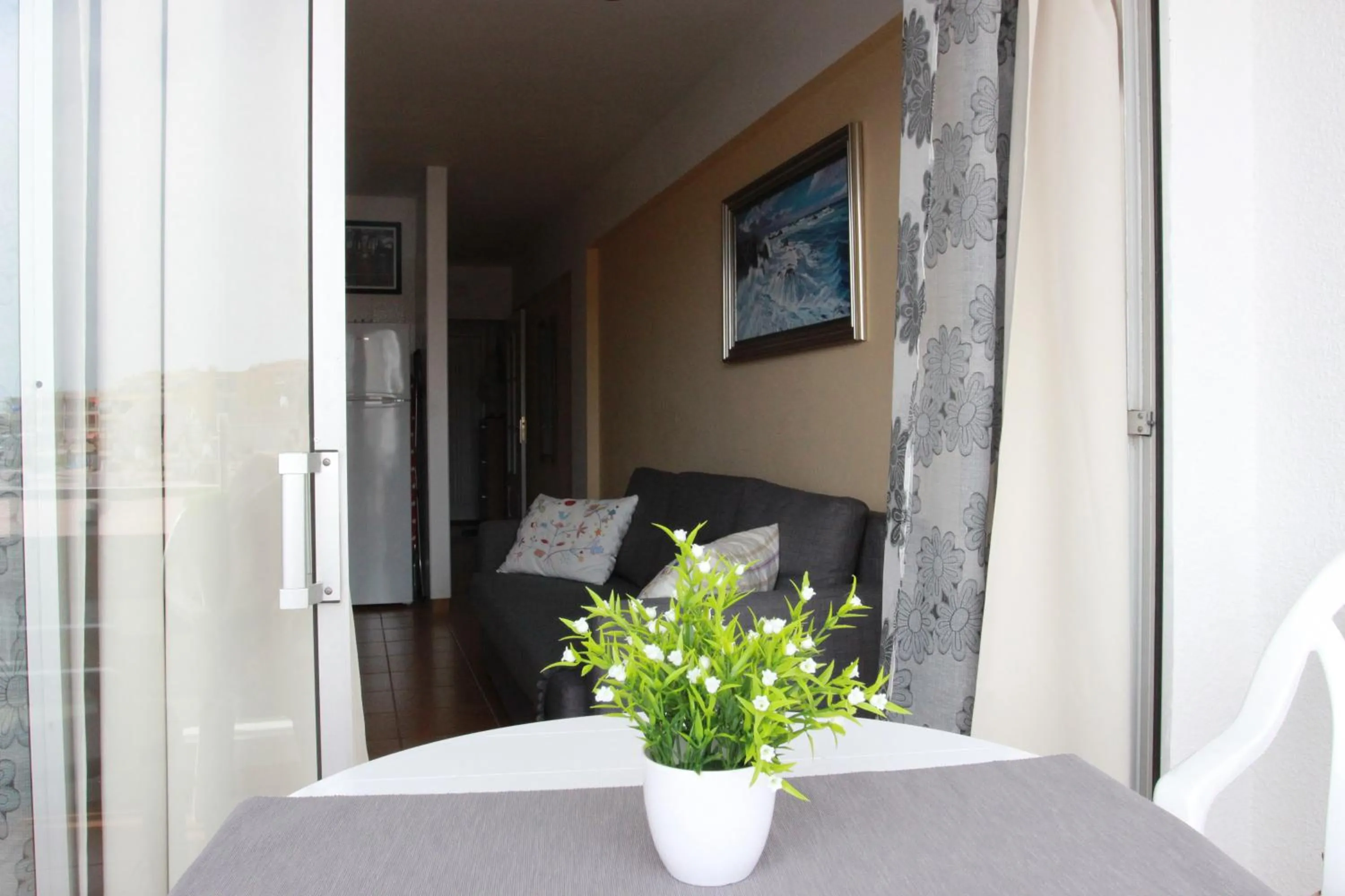 Balcony/Terrace, Bed in Ocean View Apartment at the beach Playa de La Arena
