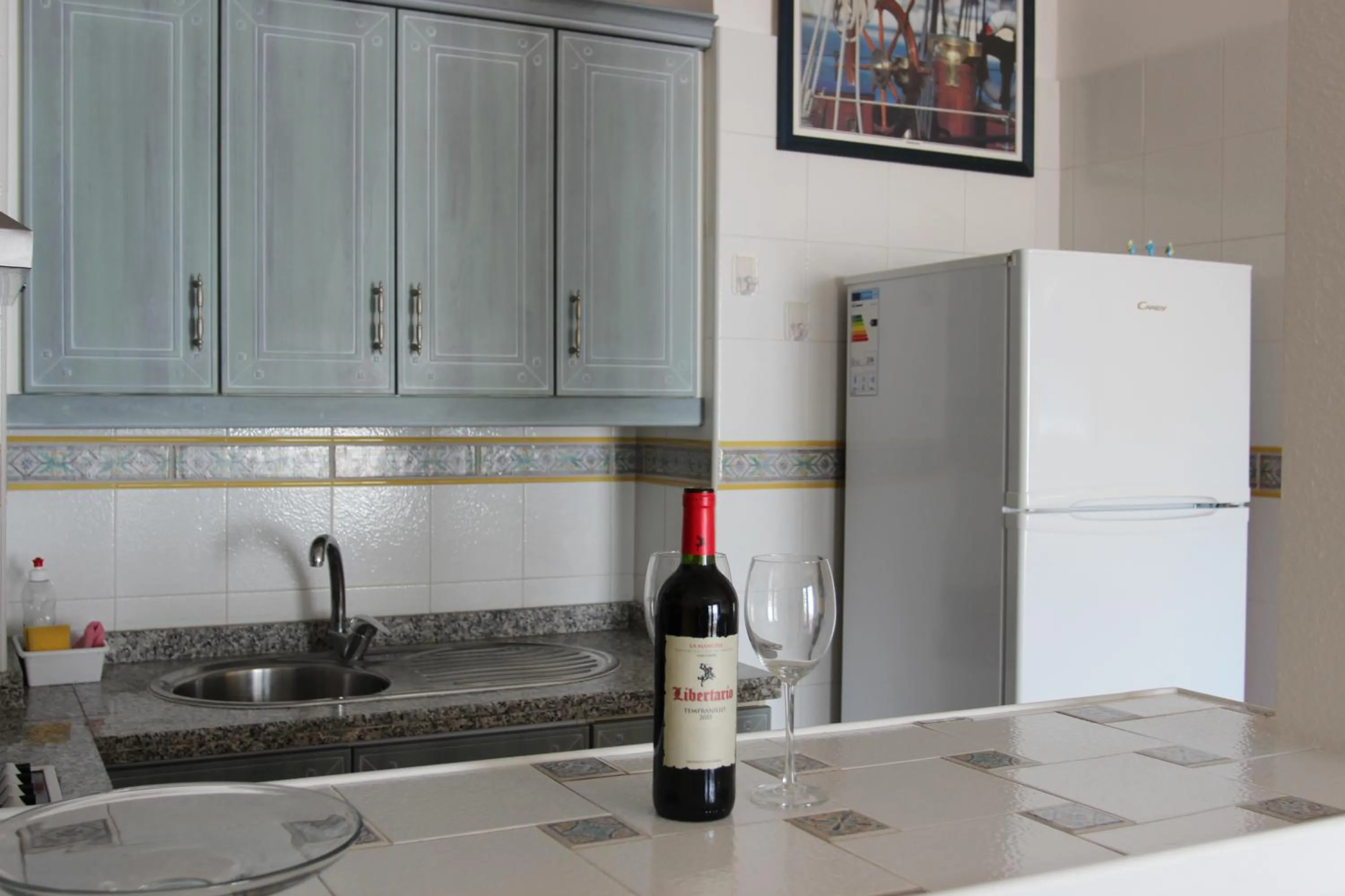 Kitchen or kitchenette in Ocean View Apartment at the beach Playa de La Arena