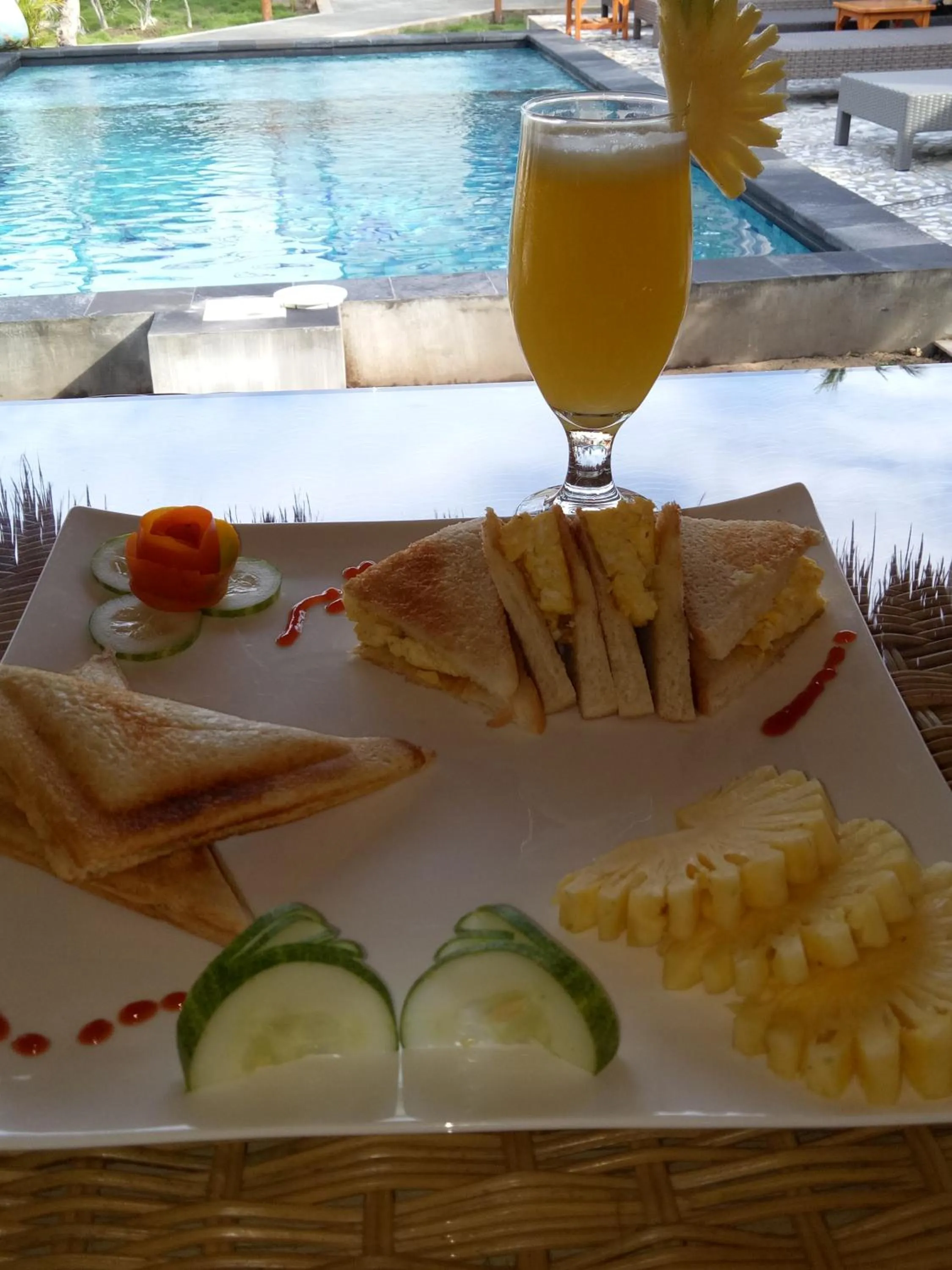 Asian breakfast in Villa Kinagu