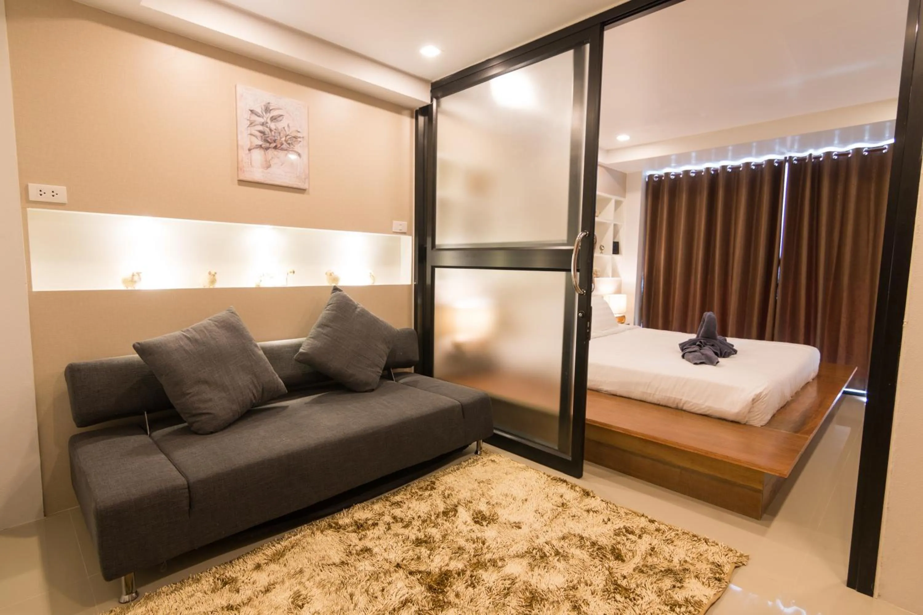 Living room, Bed in 2 Feel Bed Station