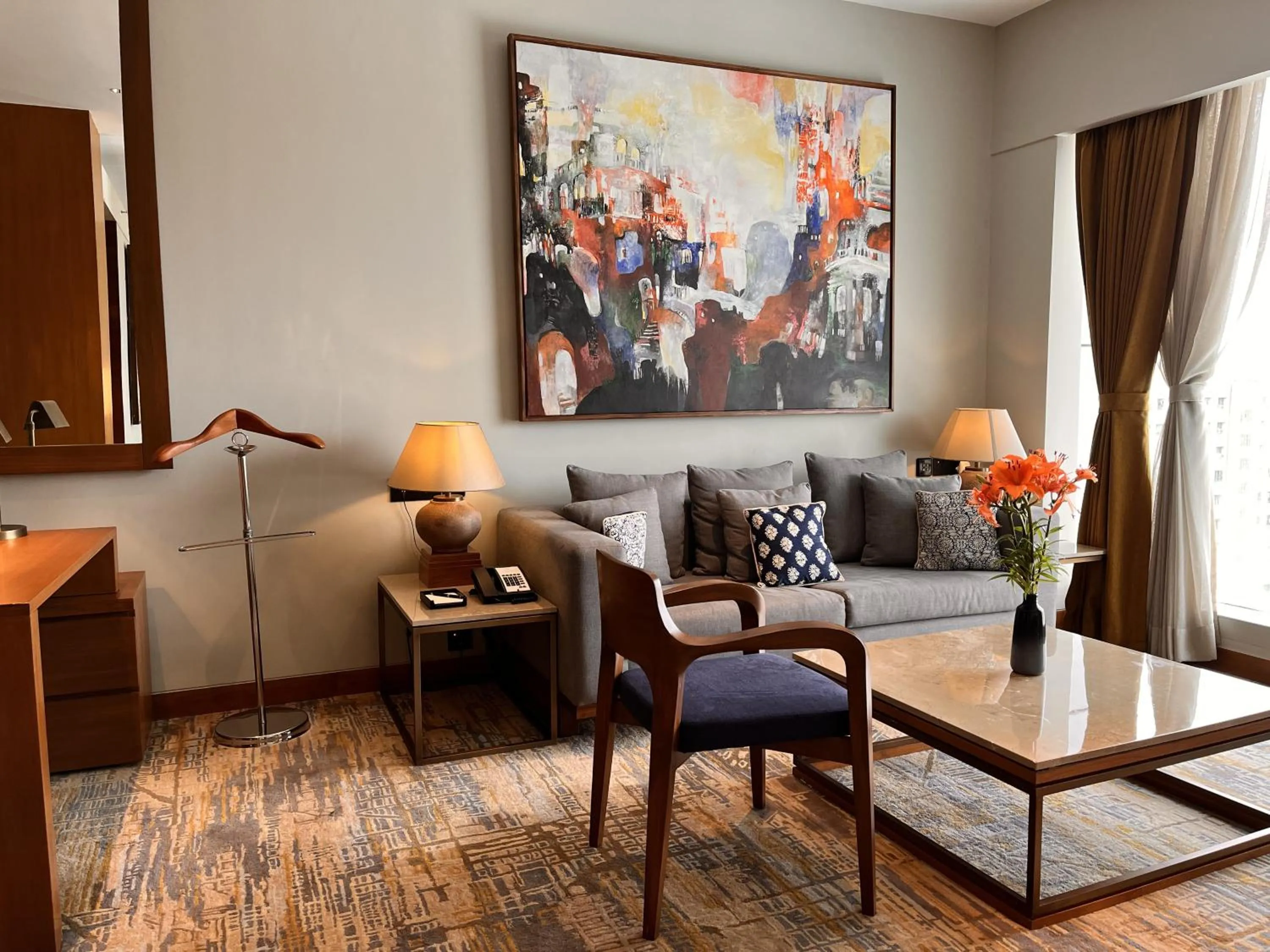 Living room in Taj City Centre New Town, Kolkata