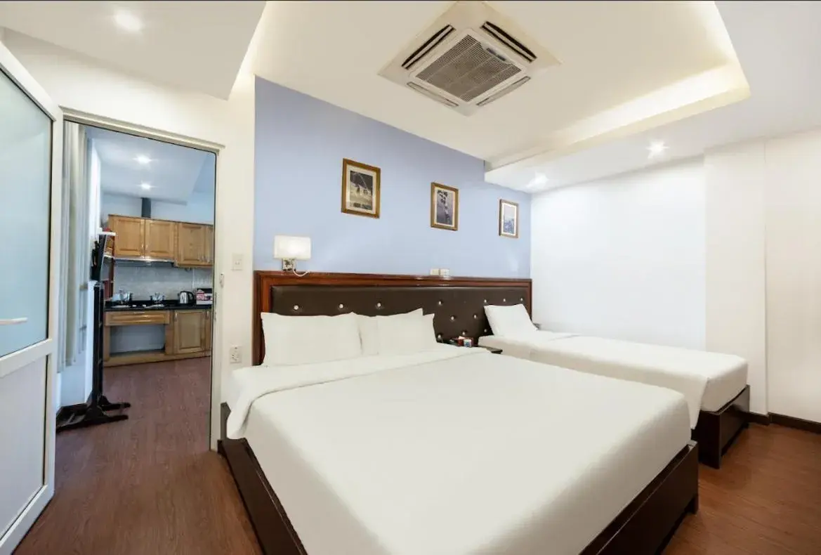 Bed in A25 Hotel - 28 Trần Quý Cáp Bed in A25 Hotel - 28 Trần Quý Cáp