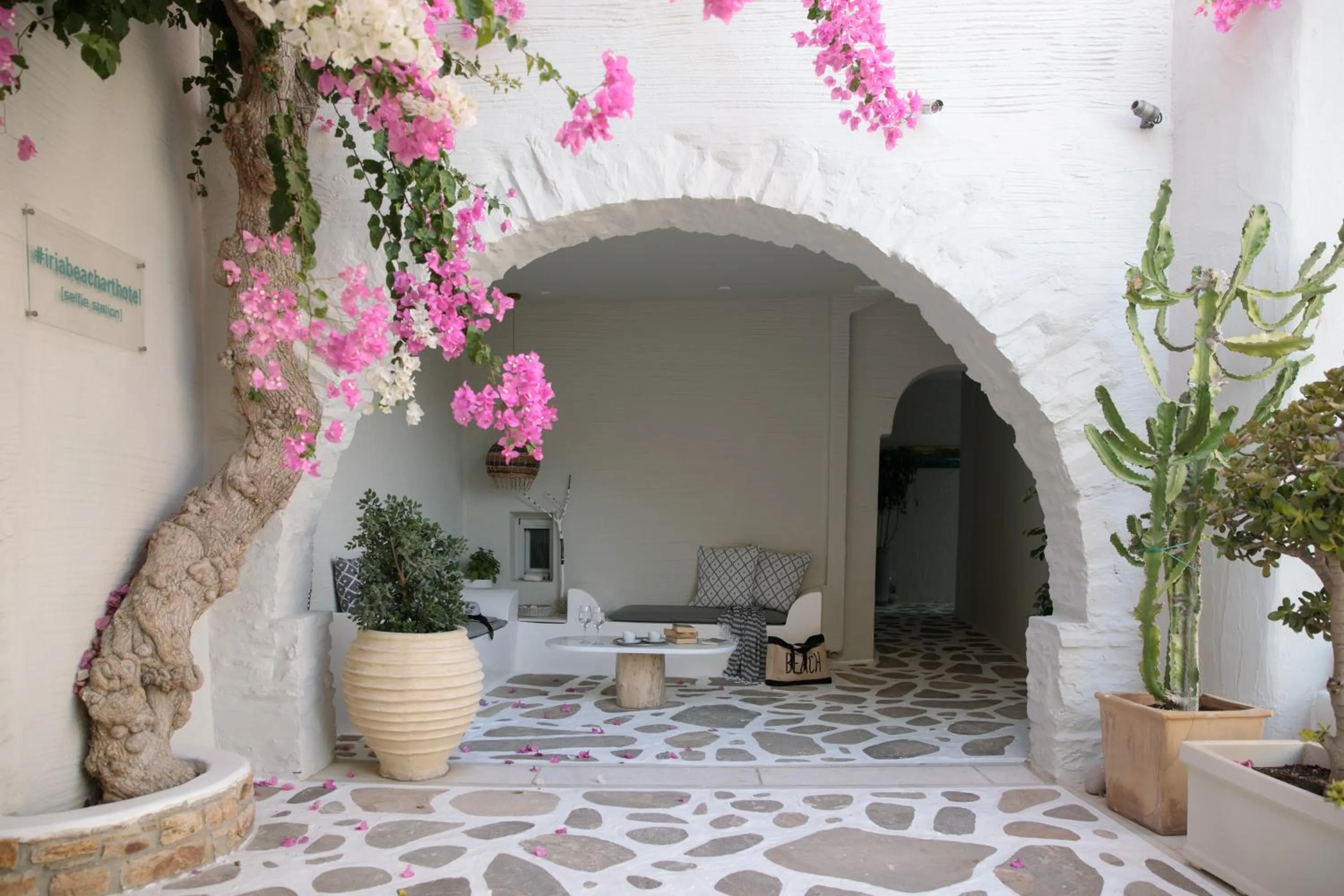 Patio in Iria Beach Art Hotel