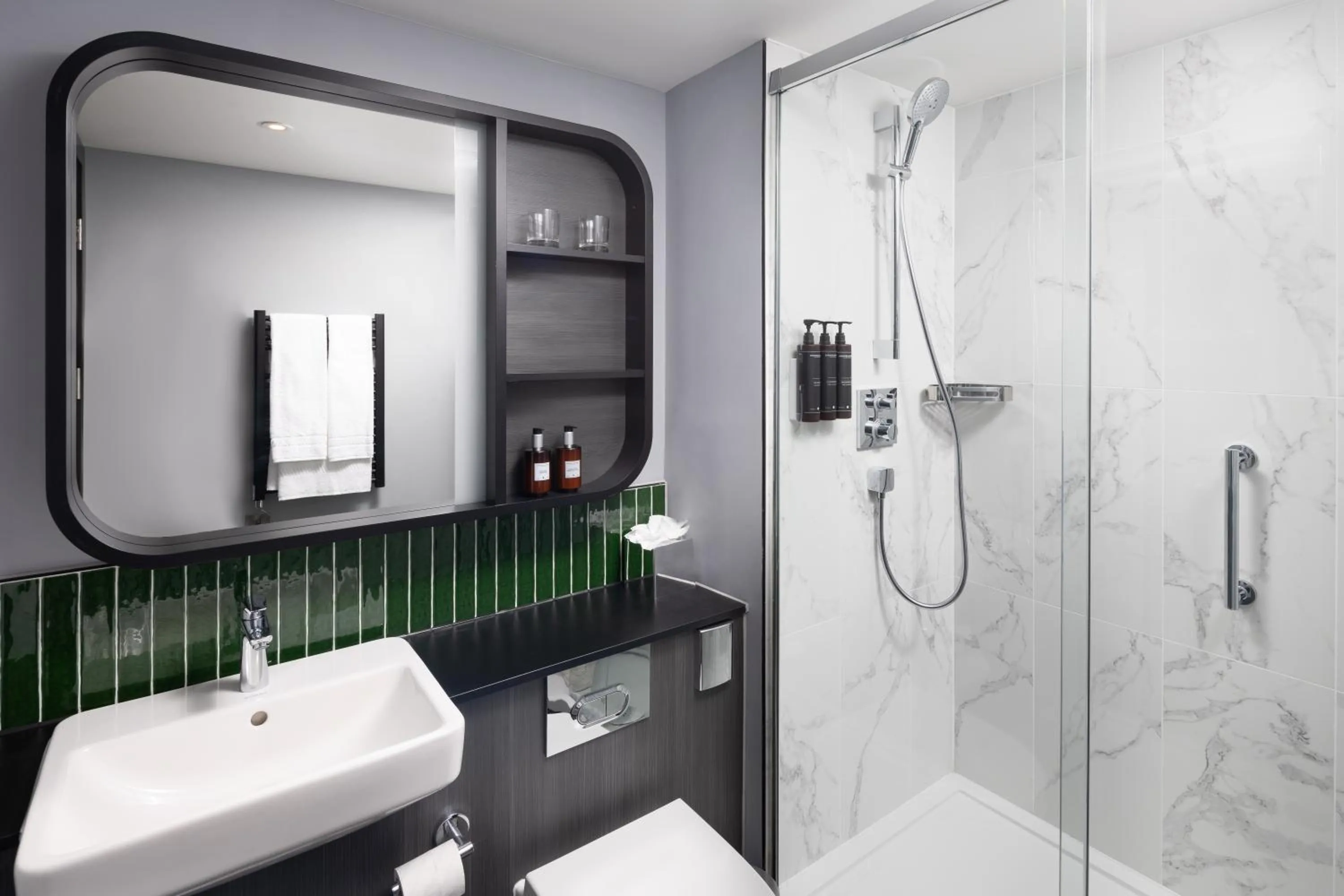 Shower in Residence Inn by Marriott Manchester Piccadilly