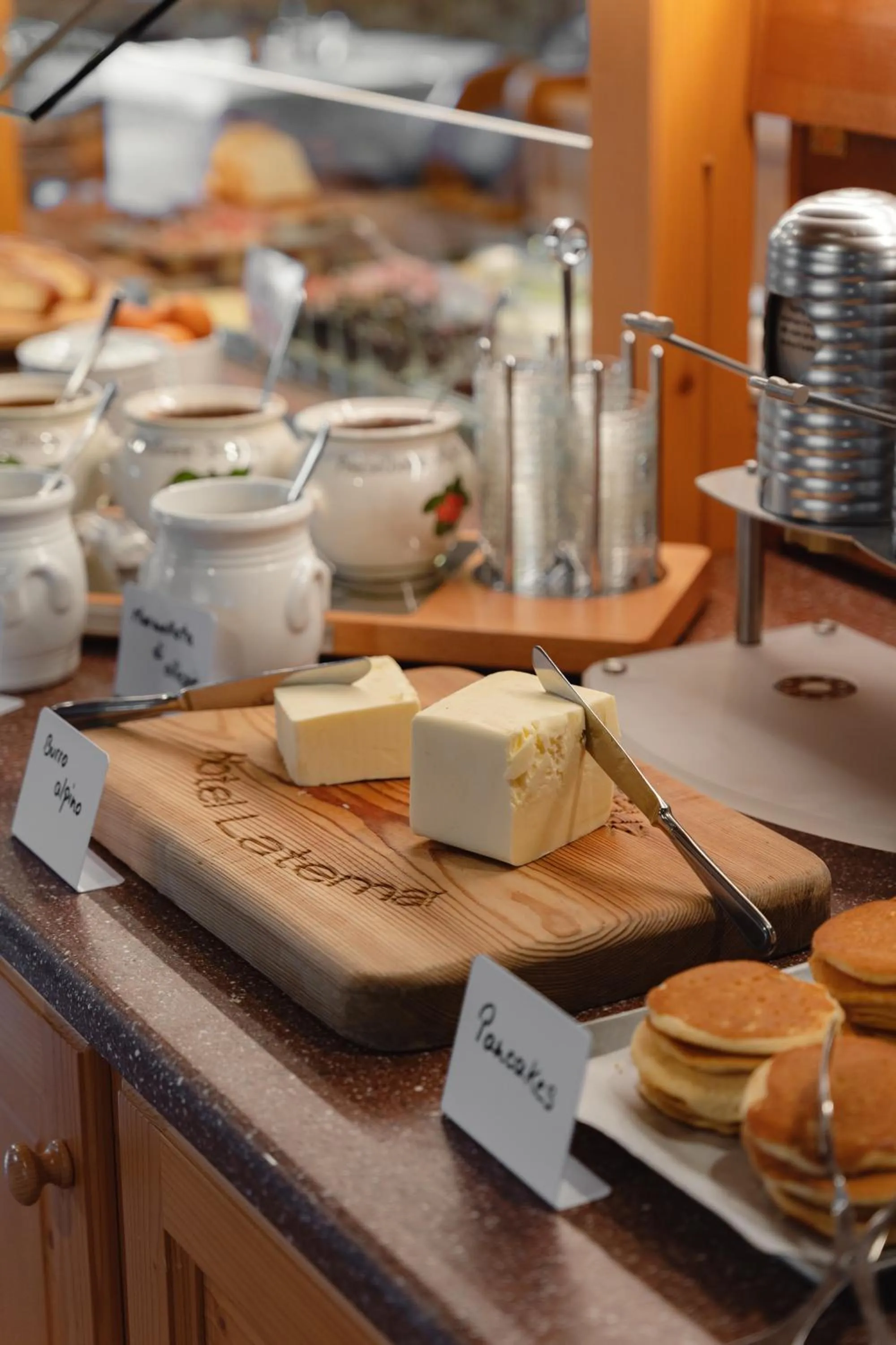 American breakfast in Berg Hotel Latemar Spitze