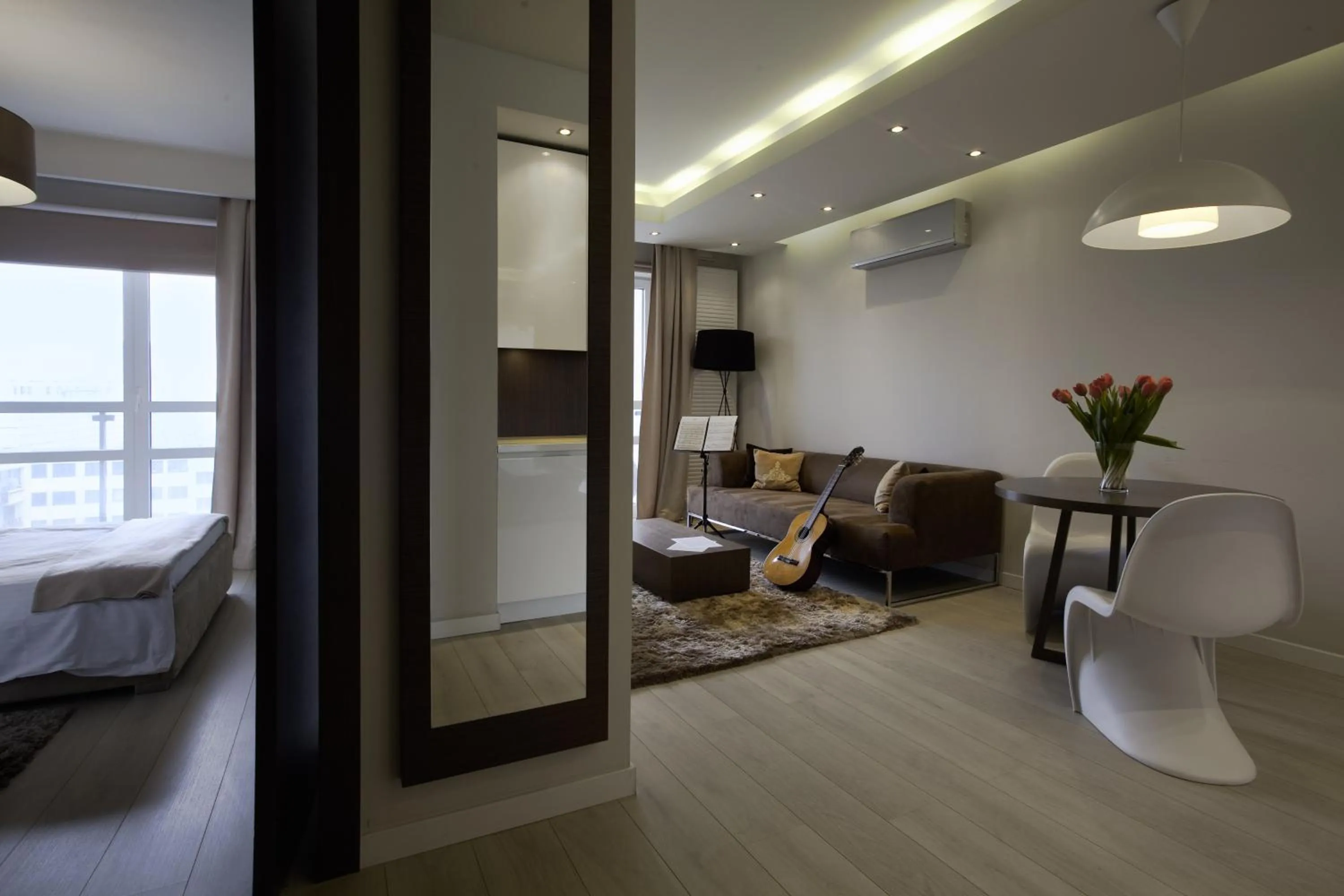 Living room, Bed in Platinum Residence