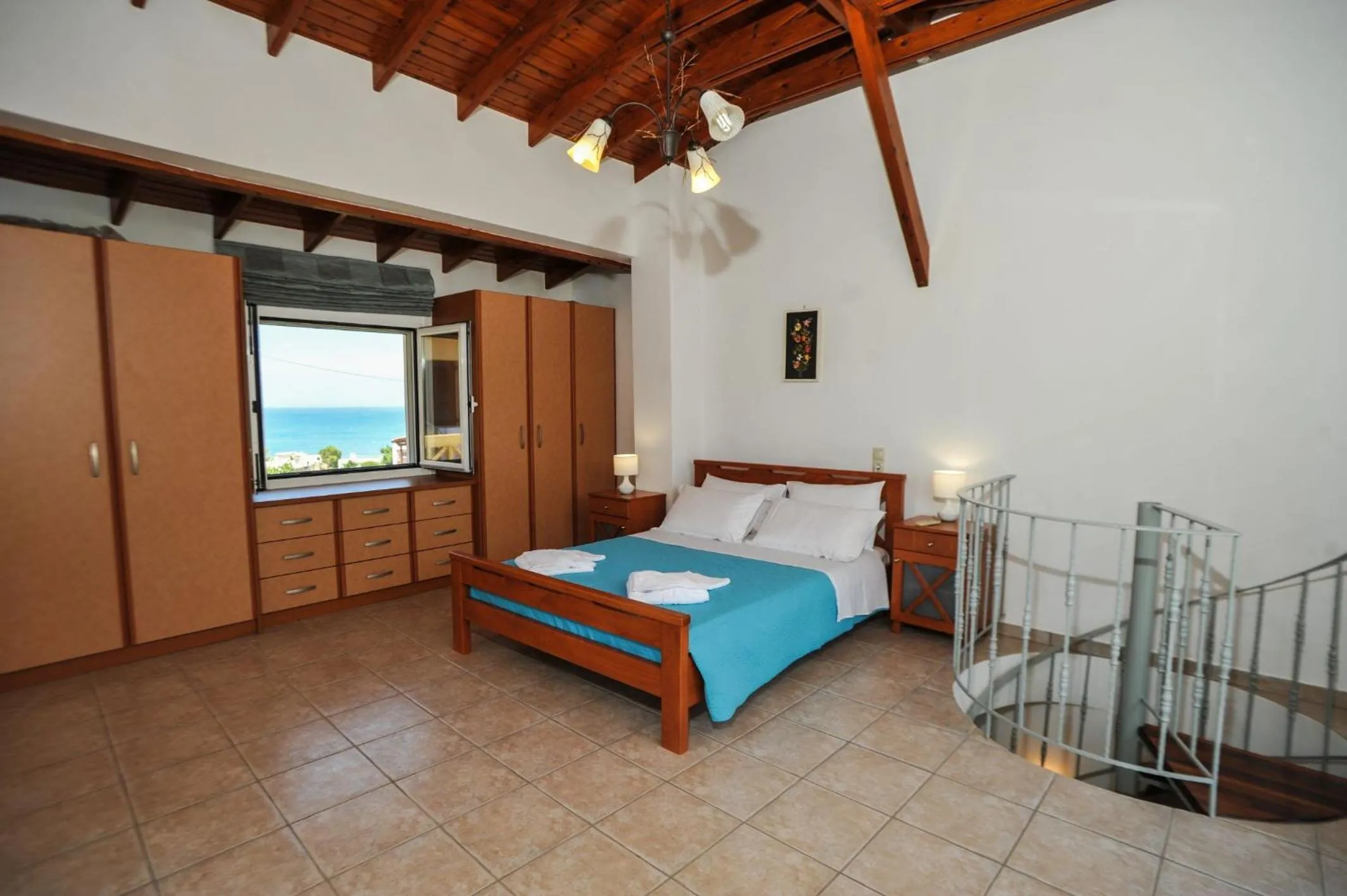 Bedroom, Bed in Romantic Corner Maisonette houses