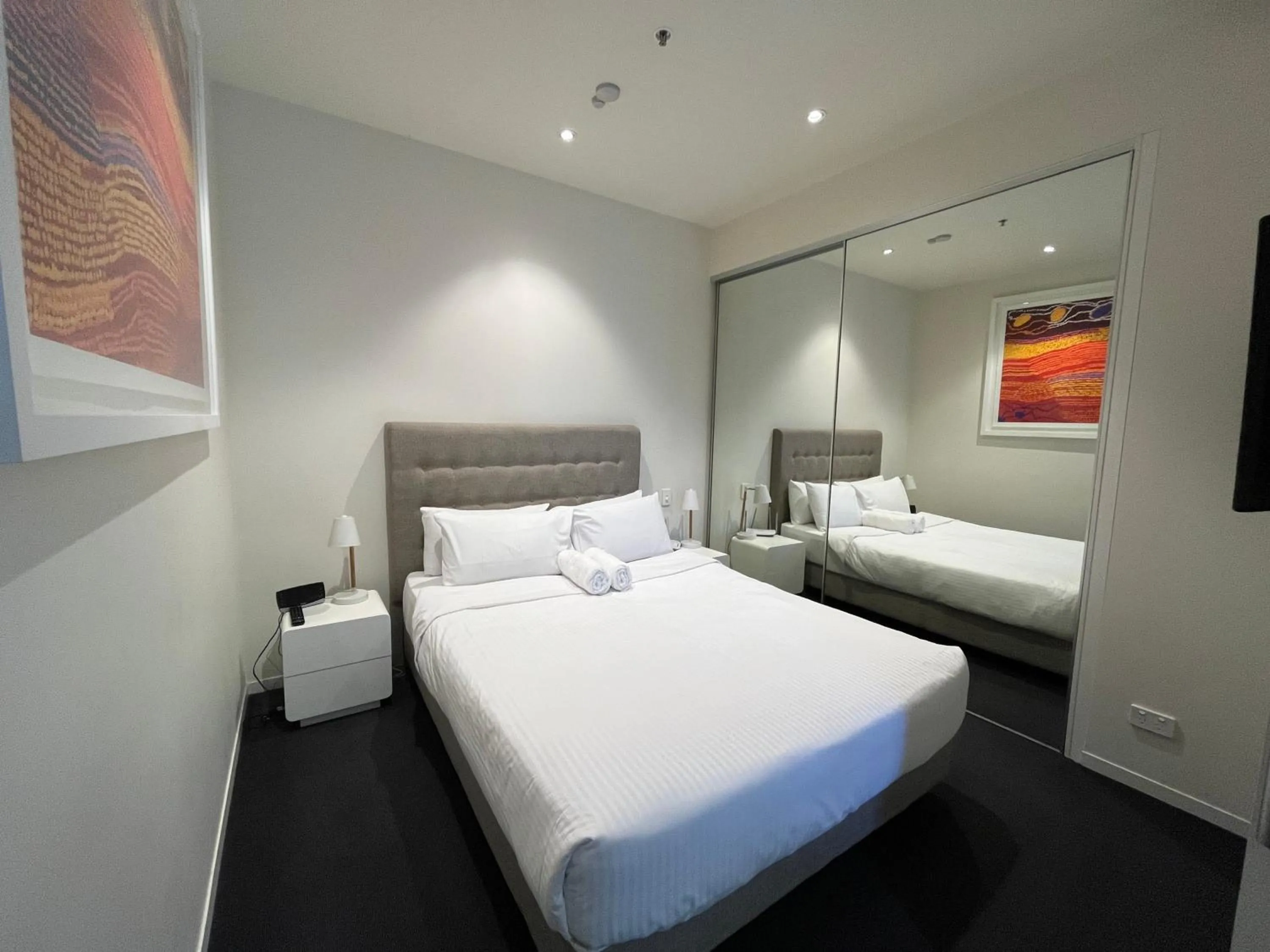 Bed in Tasha's Apartments on Warwick